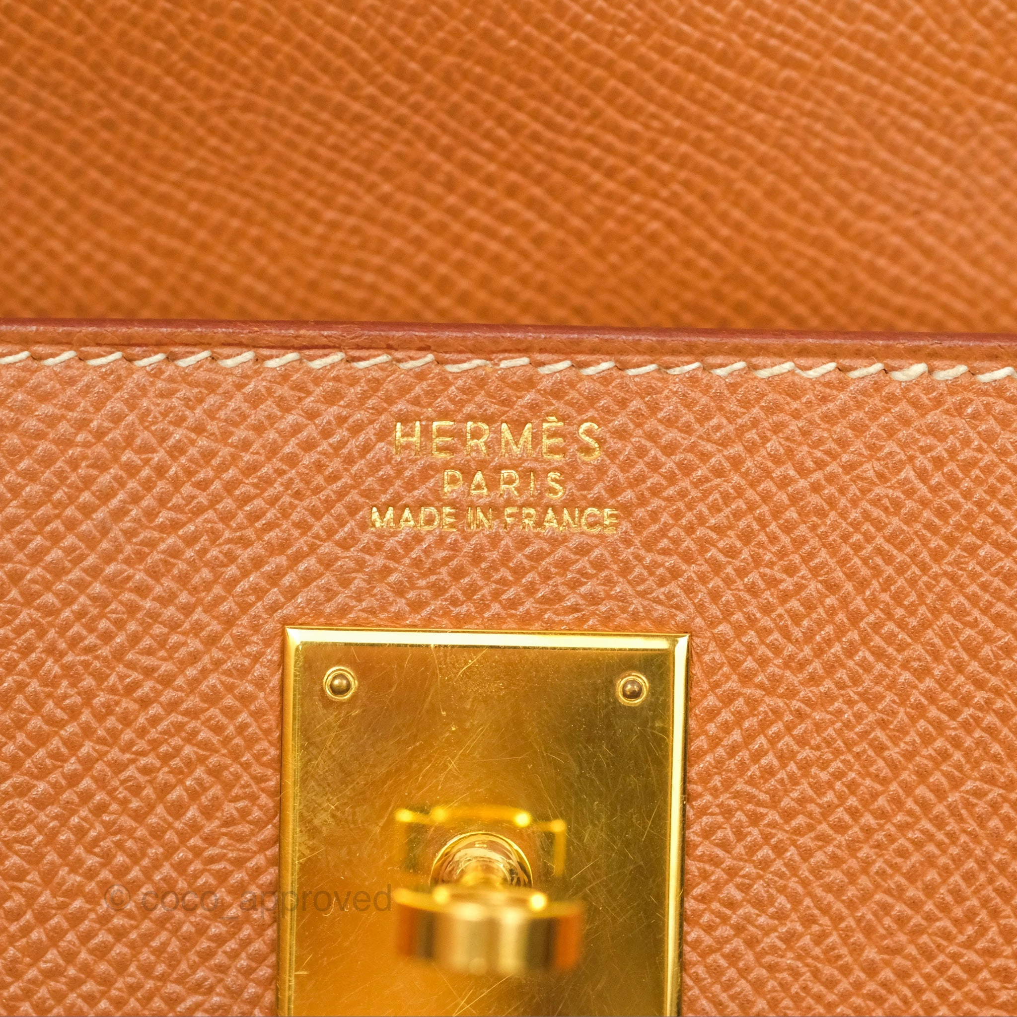 Herms Kelly 32 Sellier Gold Epsom Gold Hardware