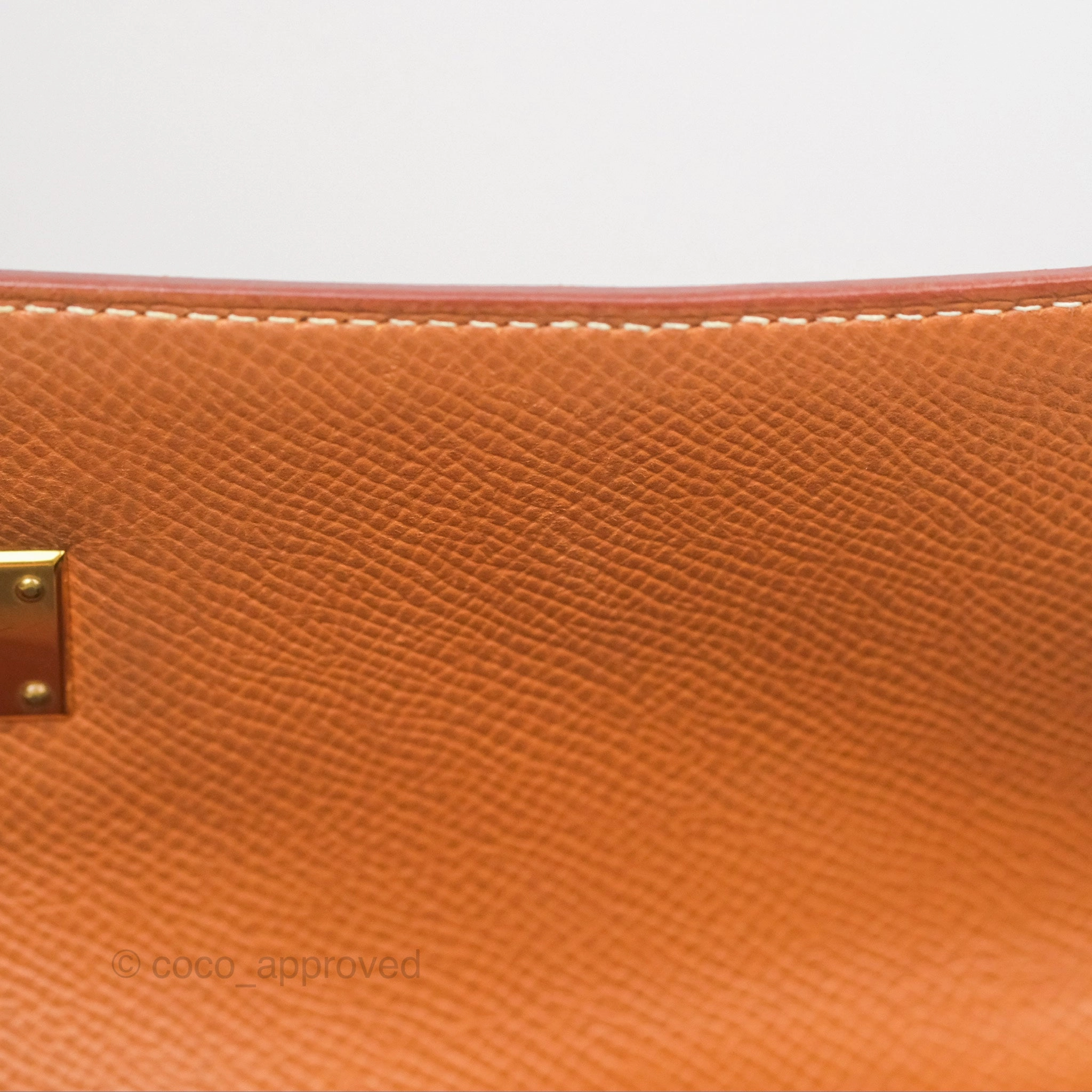 Herms Kelly 32 Sellier Gold Epsom Gold Hardware