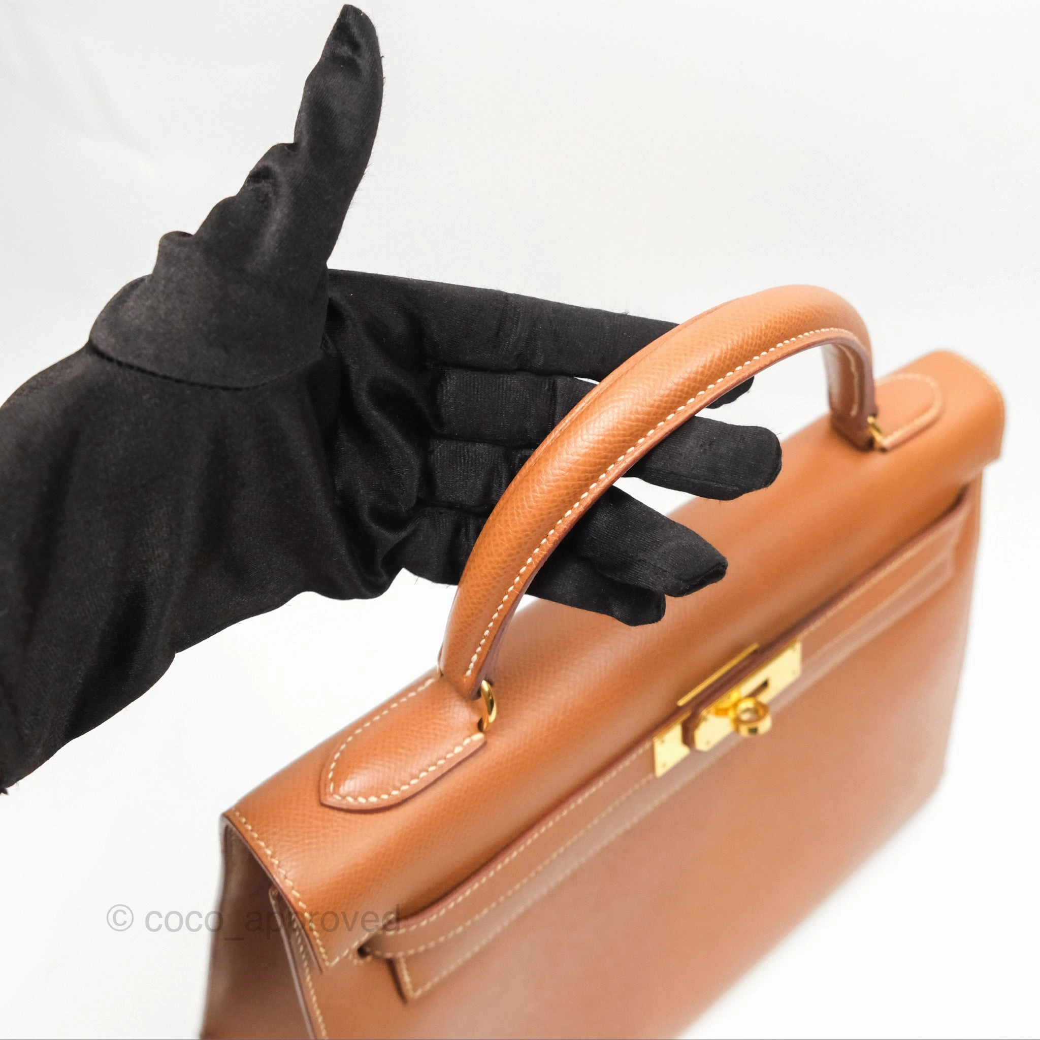 Herms Kelly 32 Sellier Gold Epsom Gold Hardware