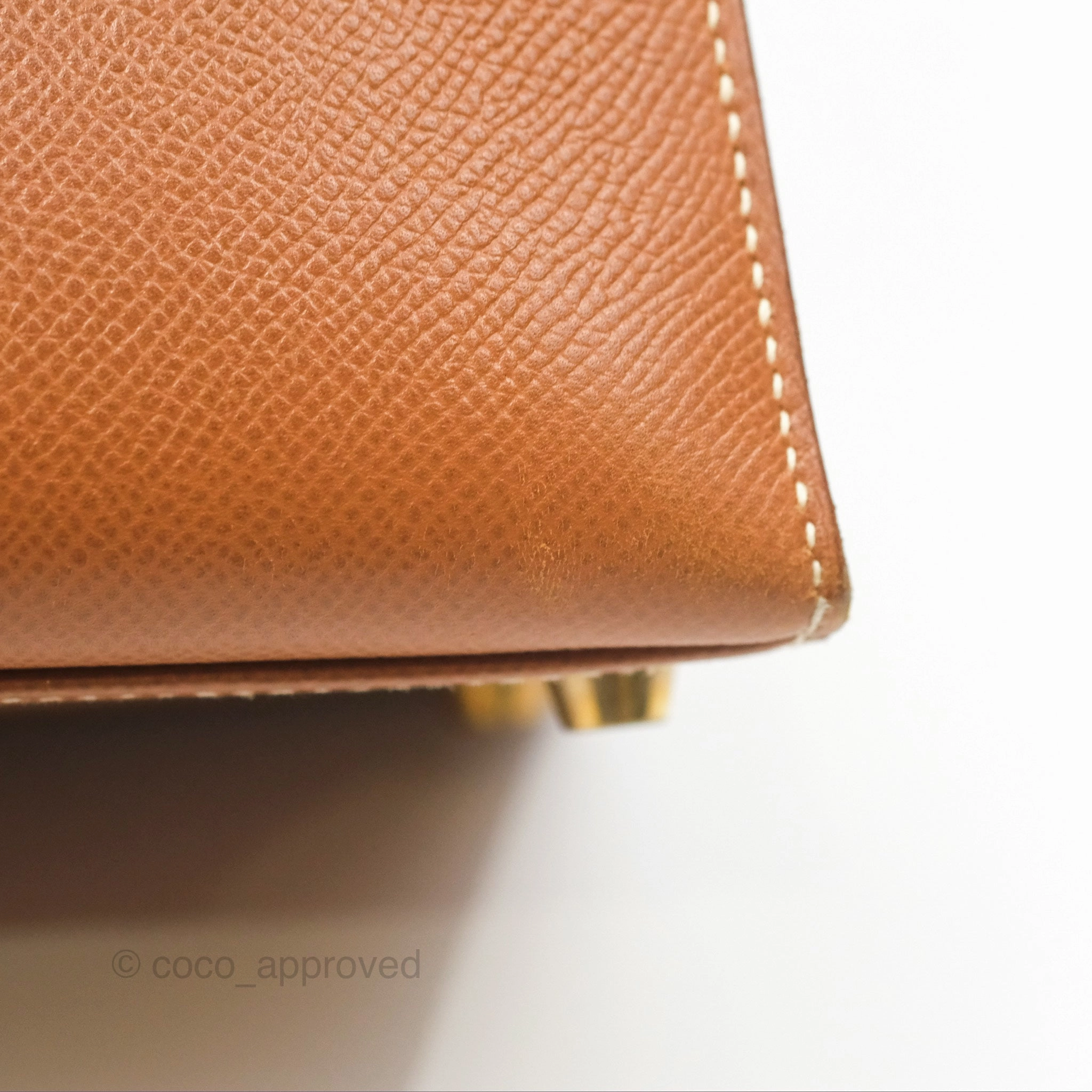 Herms Kelly 32 Sellier Gold Epsom Gold Hardware