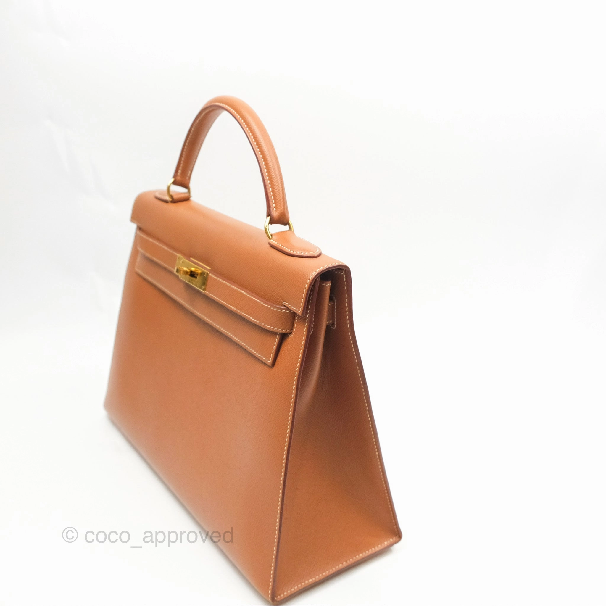 Herms Kelly 32 Sellier Gold Epsom Gold Hardware