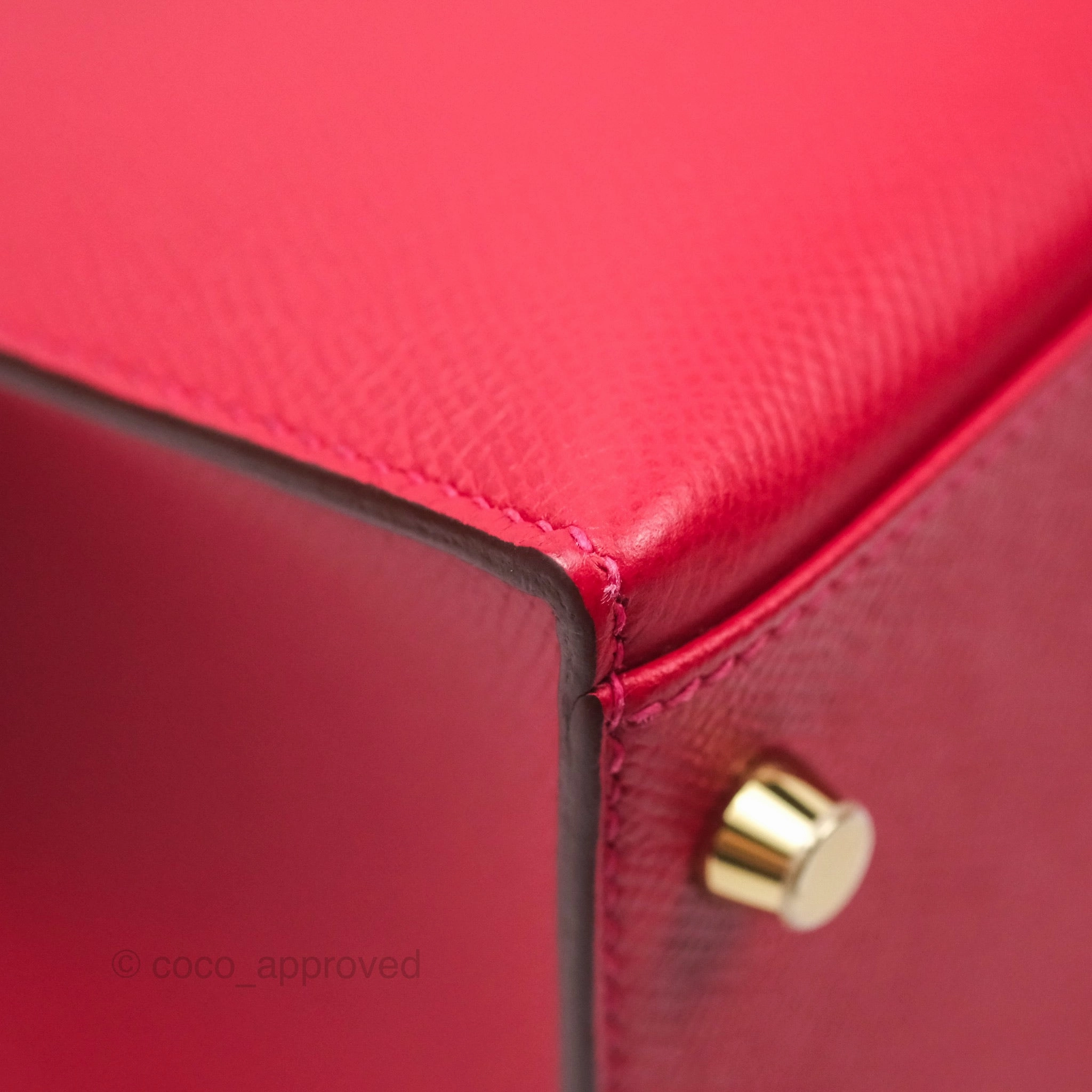 Herms Kelly 32 Sellier Rouge Casaque Q5 Epsom Gold Hardware