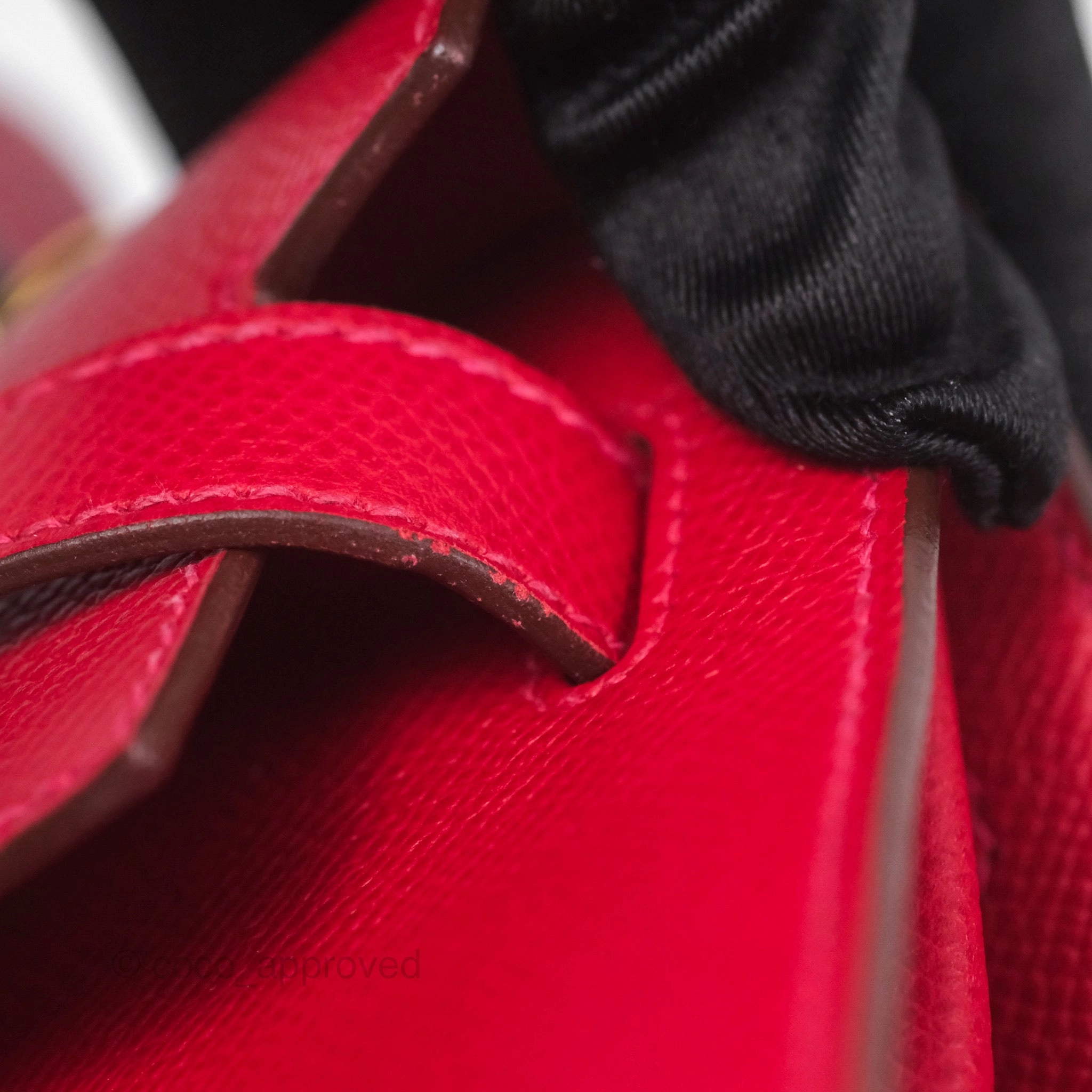 Herms Kelly 32 Sellier Rouge Casaque Q5 Epsom Gold Hardware