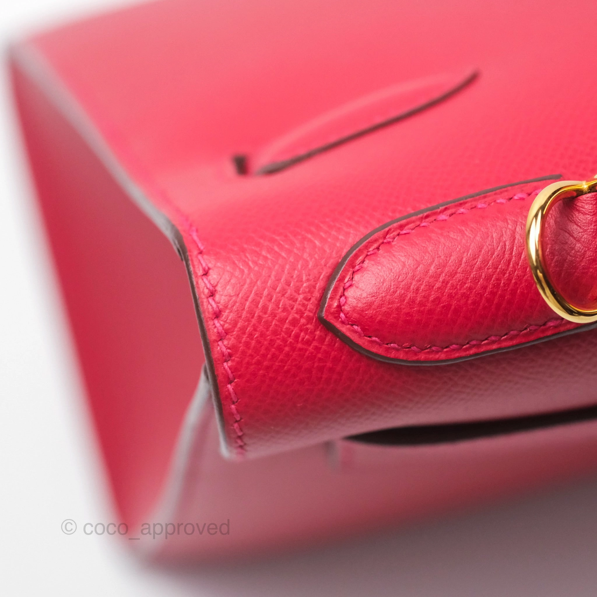 Herms Kelly 32 Sellier Rouge Casaque Q5 Epsom Gold Hardware