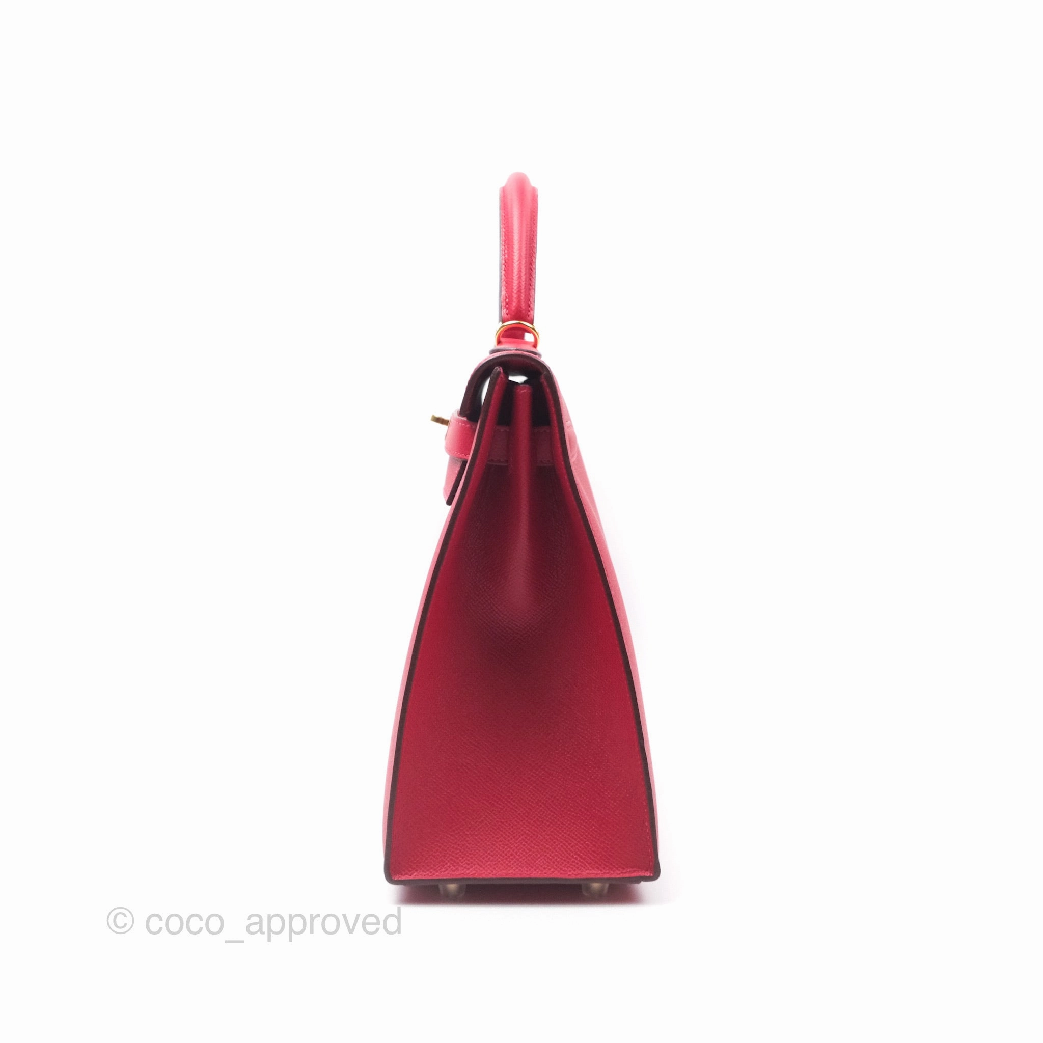 Herms Kelly 32 Sellier Rouge Casaque Q5 Epsom Gold Hardware