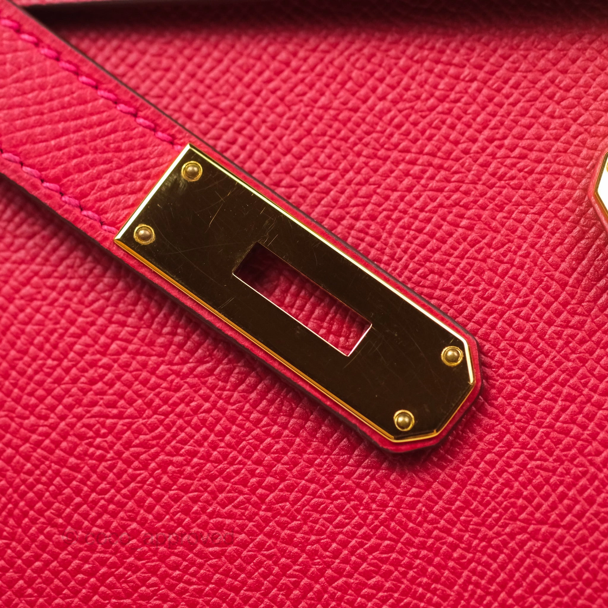 Herms Kelly 32 Sellier Rouge Casaque Q5 Epsom Gold Hardware