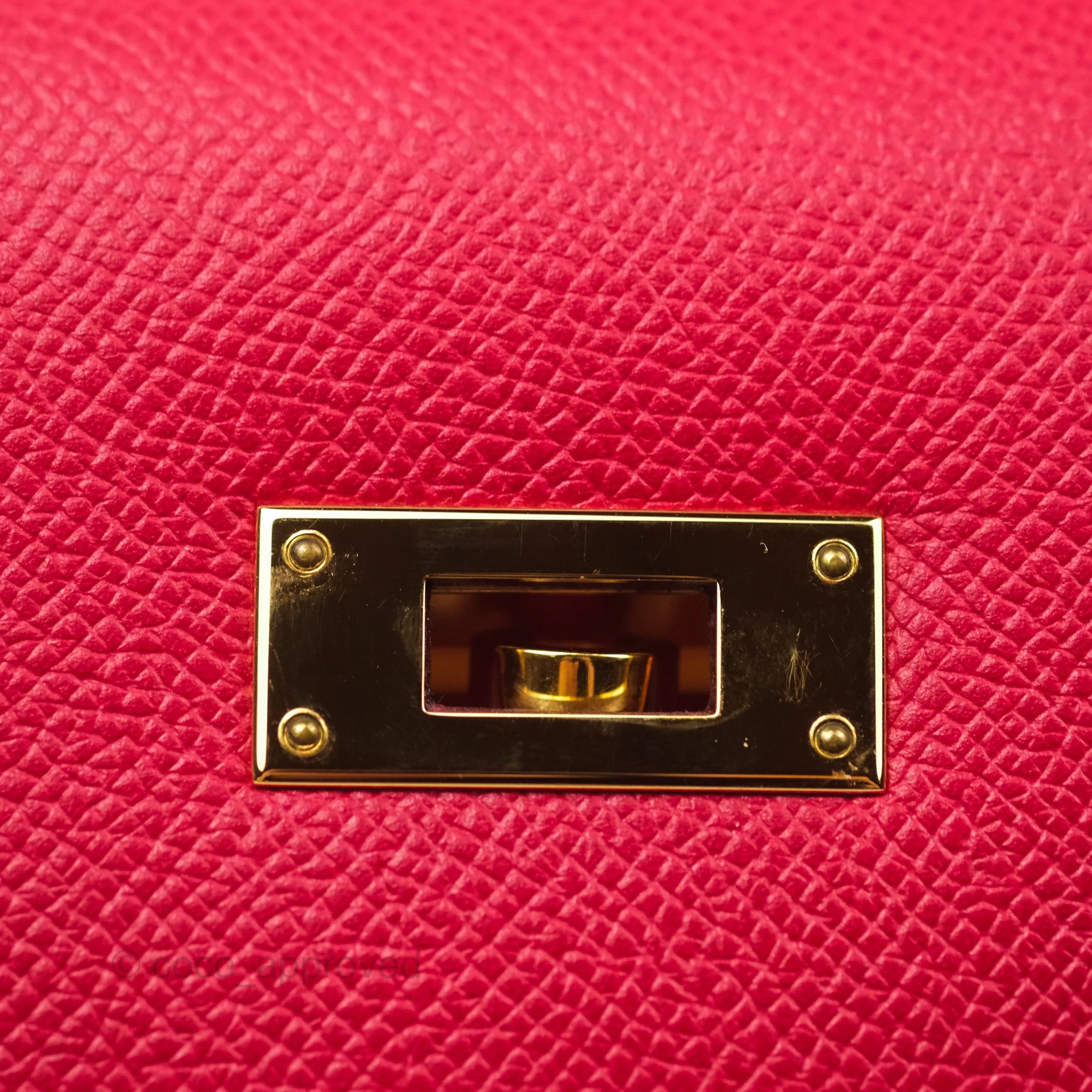 Herms Kelly 32 Sellier Rouge Casaque Q5 Epsom Gold Hardware