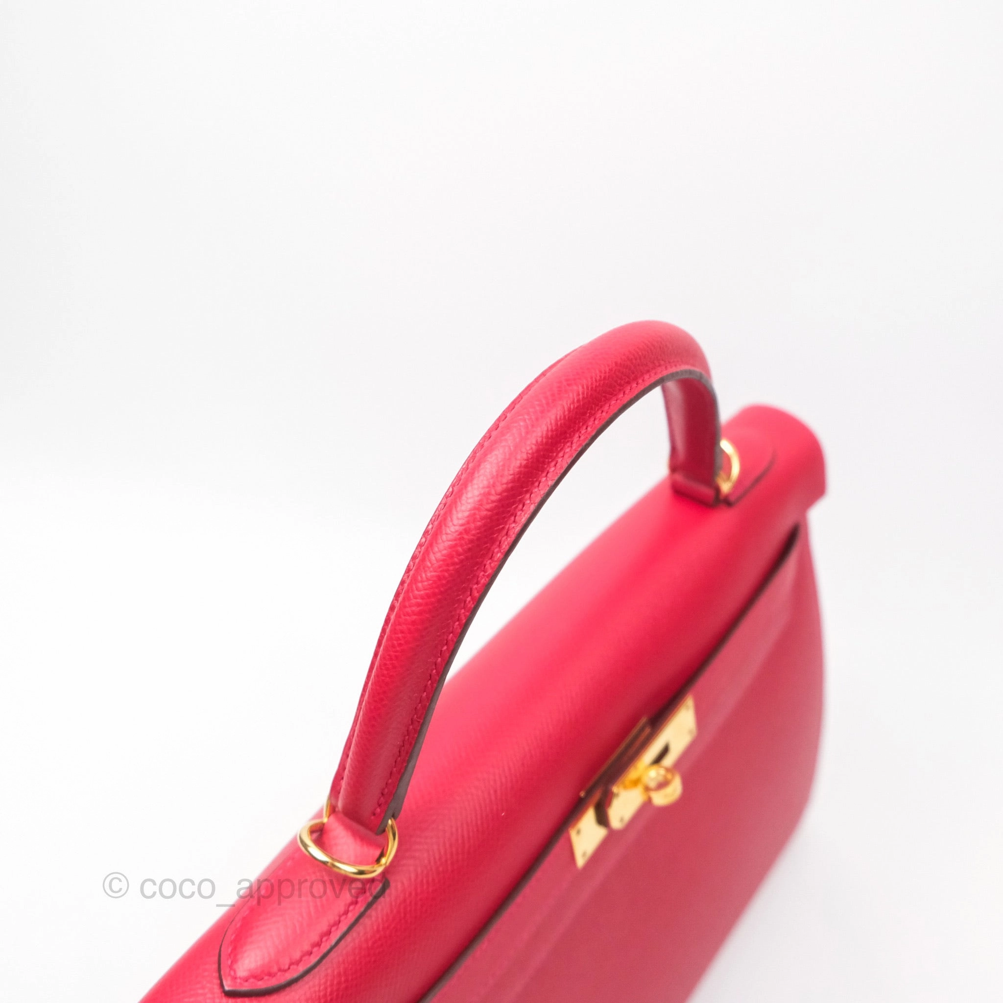 Herms Kelly 32 Sellier Rouge Casaque Q5 Epsom Gold Hardware