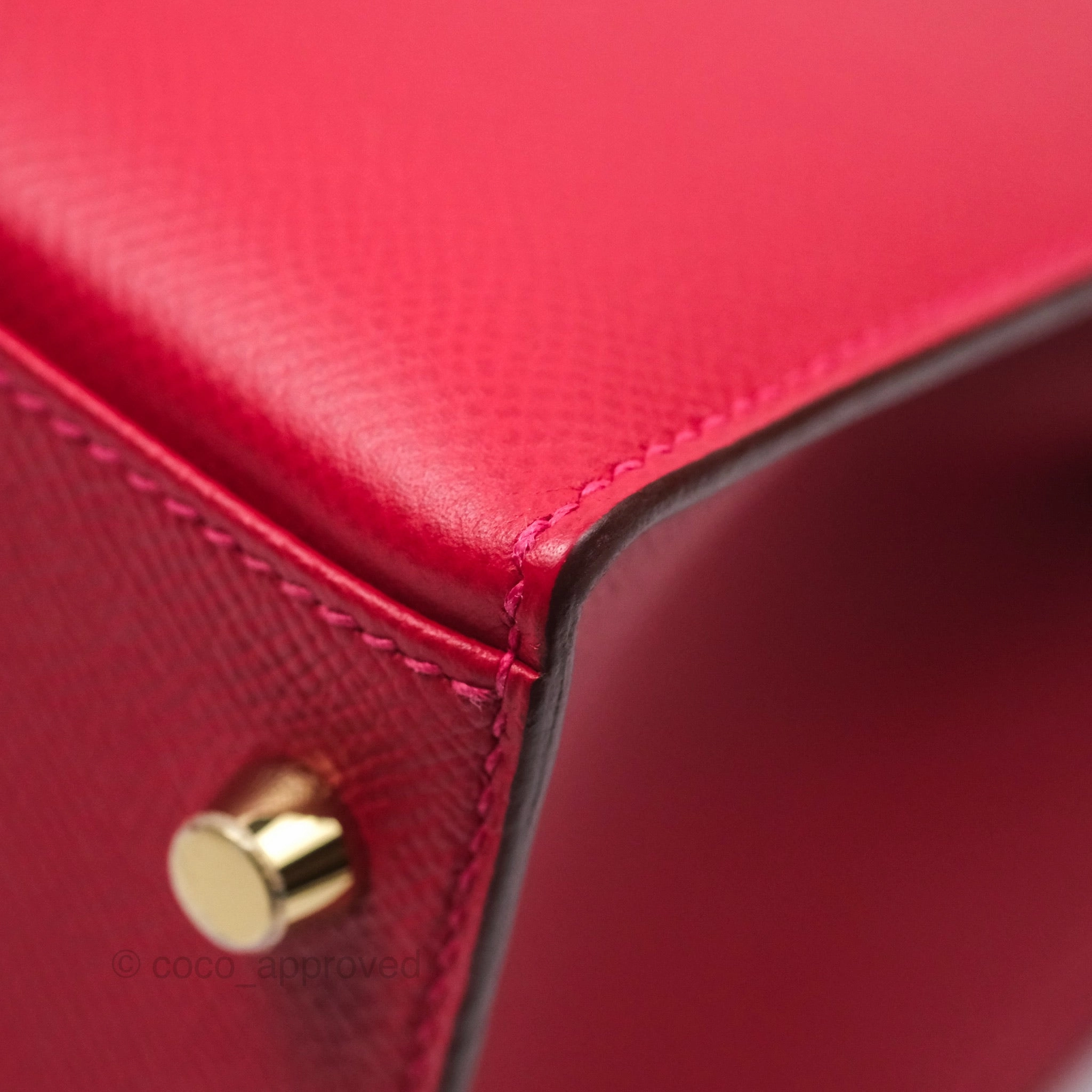 Herms Kelly 32 Sellier Rouge Casaque Q5 Epsom Gold Hardware