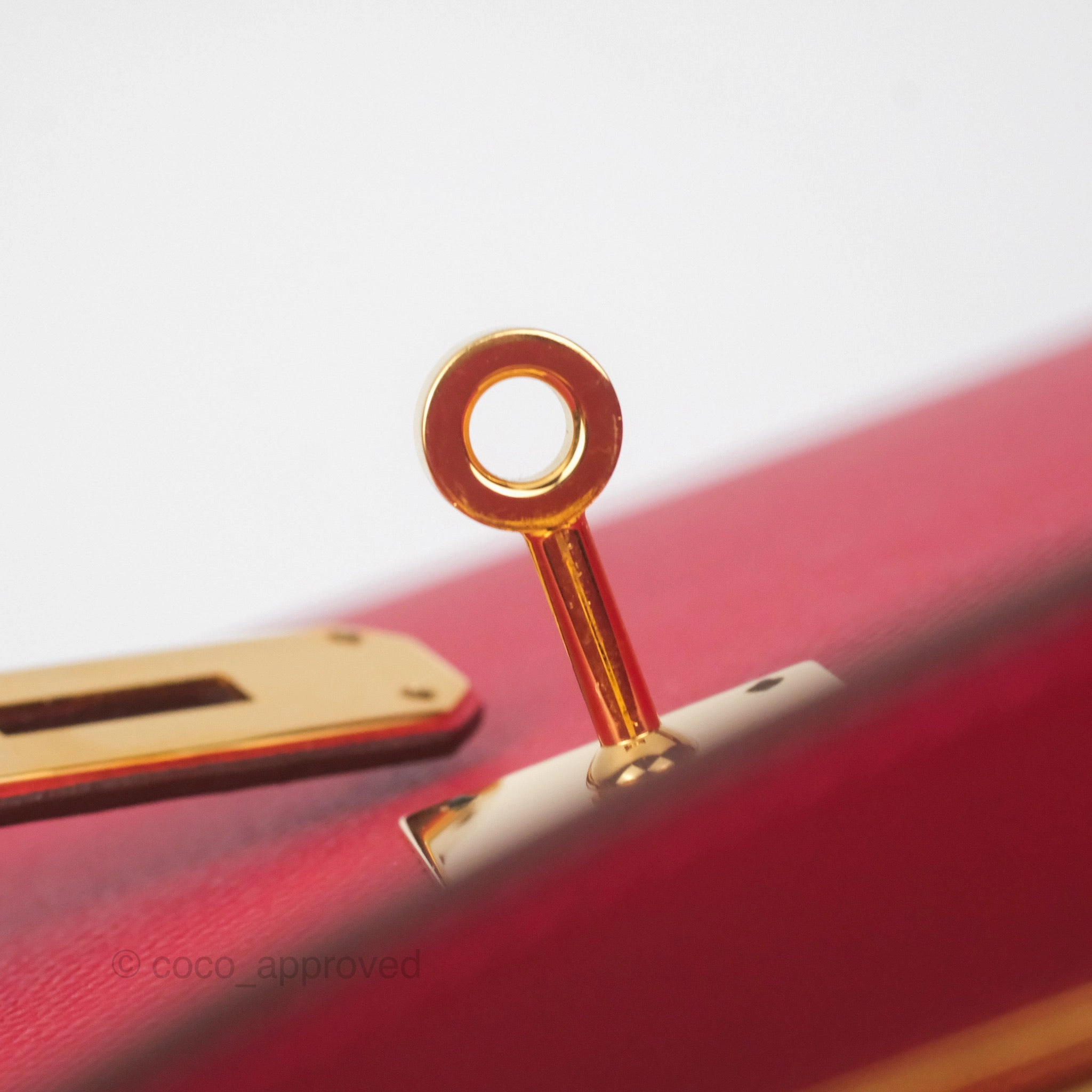 Herms Kelly 32 Sellier Rouge Casaque Q5 Epsom Gold Hardware