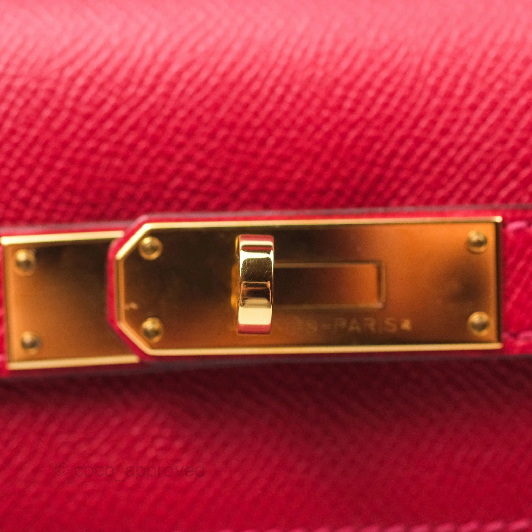 Herms Kelly 32 Sellier Rouge Casaque Q5 Epsom Gold Hardware