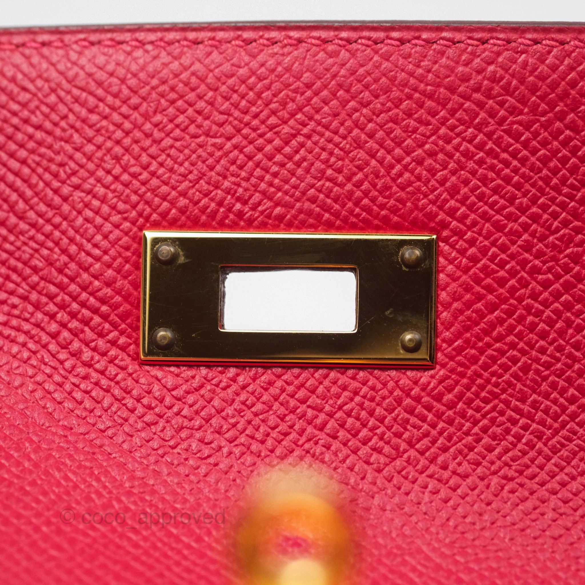 Herms Kelly 32 Sellier Rouge Casaque Q5 Epsom Gold Hardware