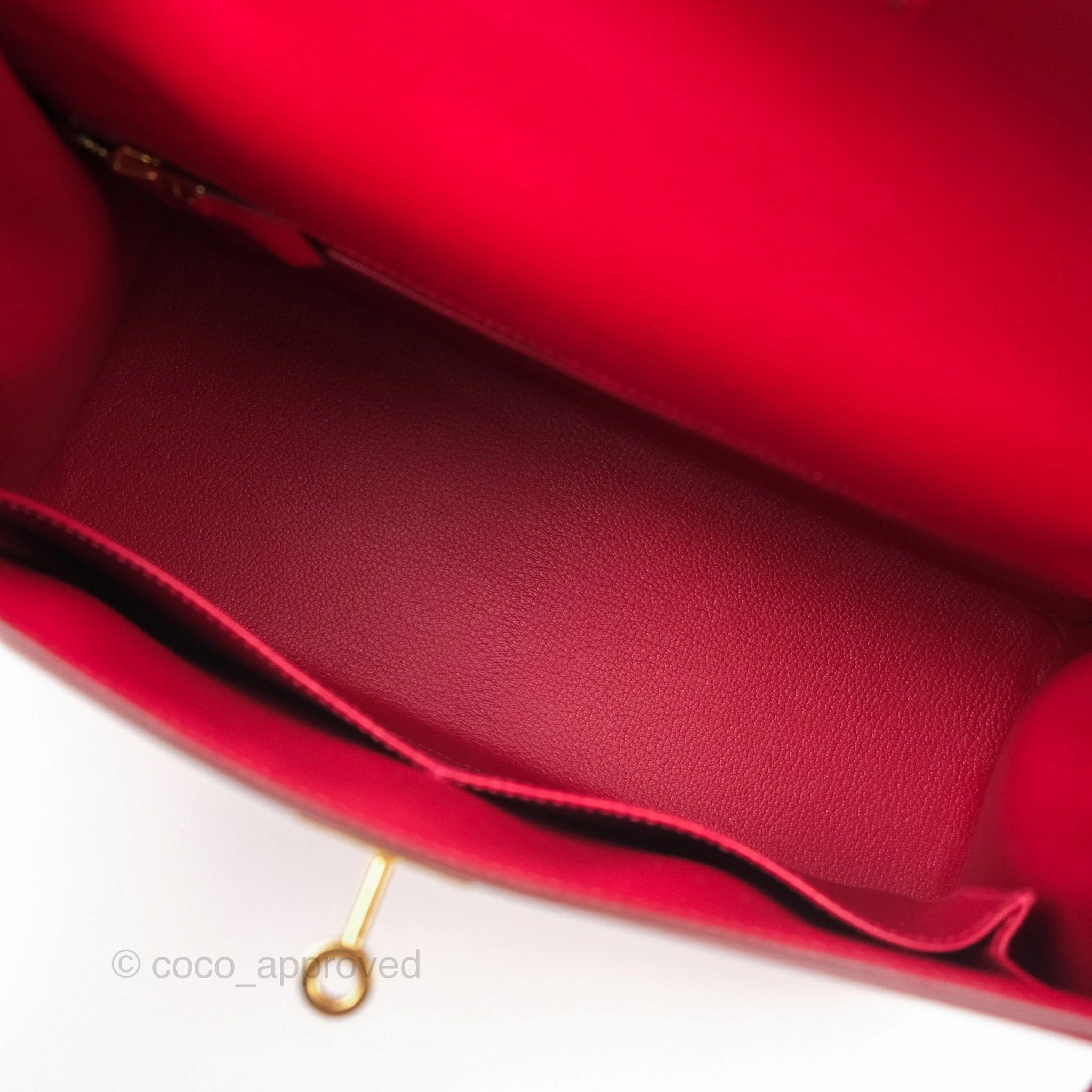 Herms Kelly 32 Sellier Rouge Casaque Q5 Epsom Gold Hardware