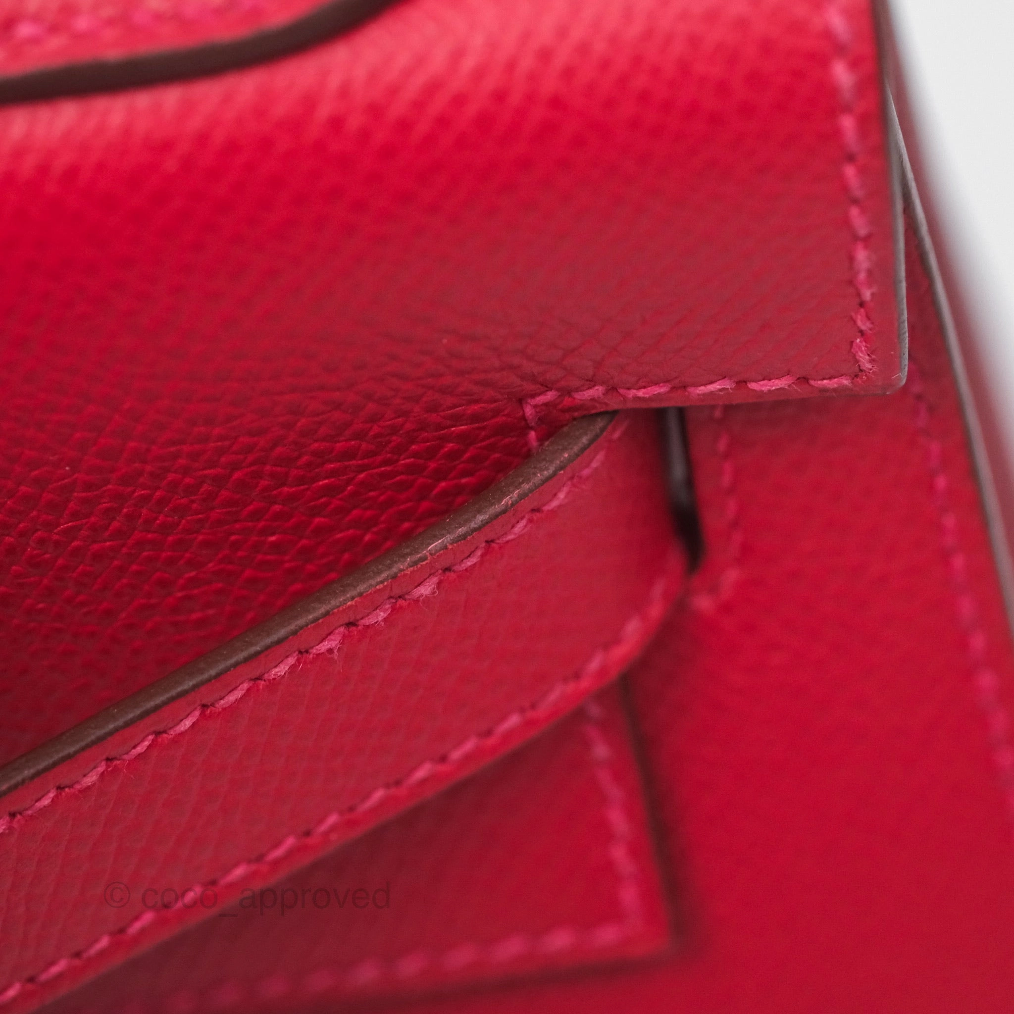 Herms Kelly 32 Sellier Rouge Casaque Q5 Epsom Gold Hardware