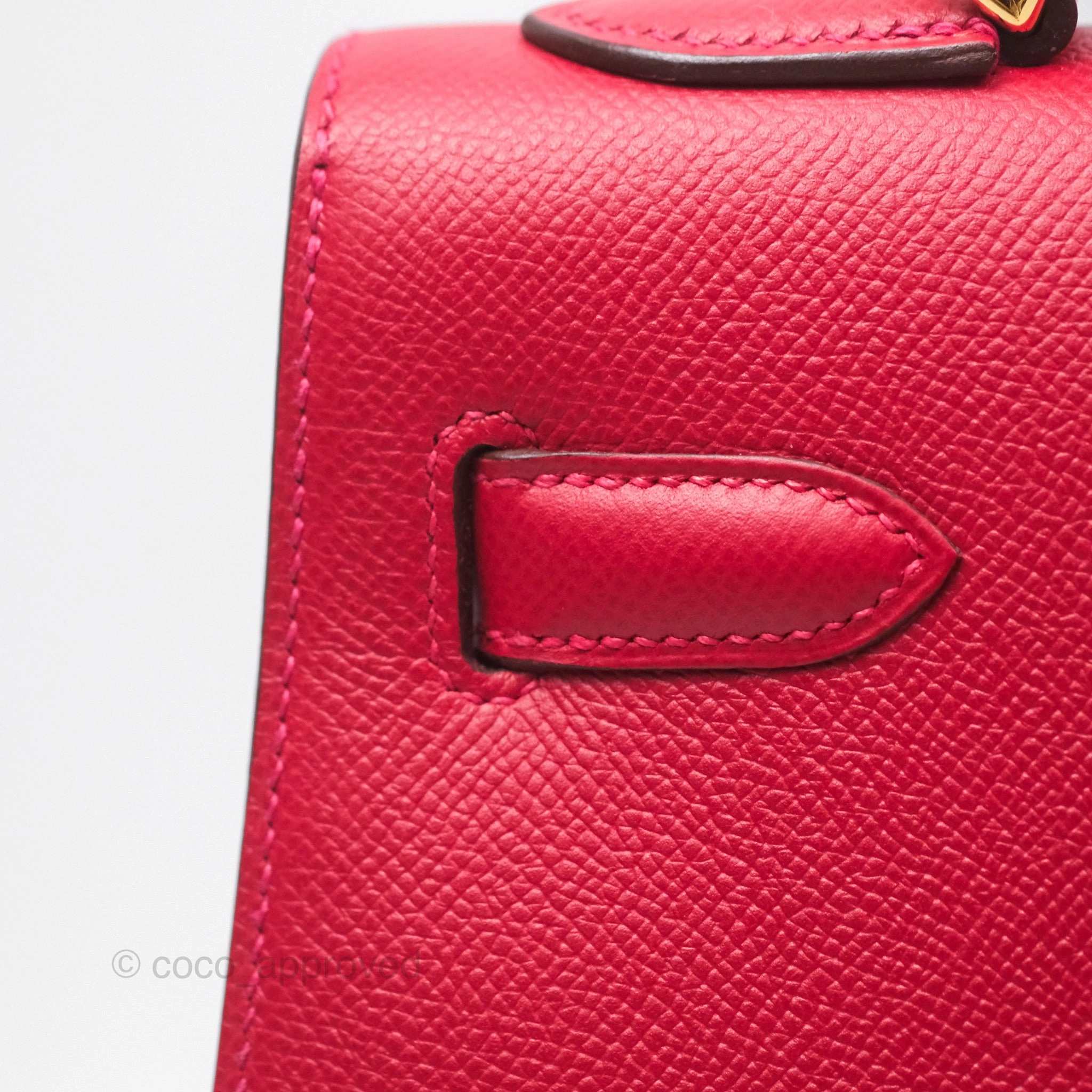 Herms Kelly 32 Sellier Rouge Casaque Q5 Epsom Gold Hardware