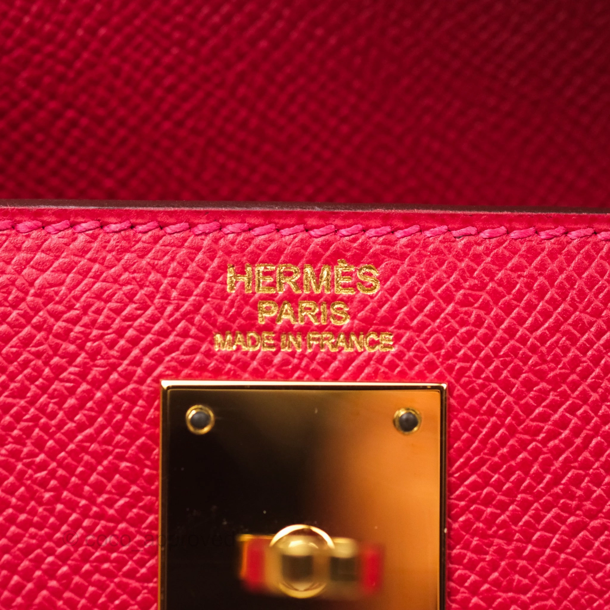 Herms Kelly 32 Sellier Rouge Casaque Q5 Epsom Gold Hardware