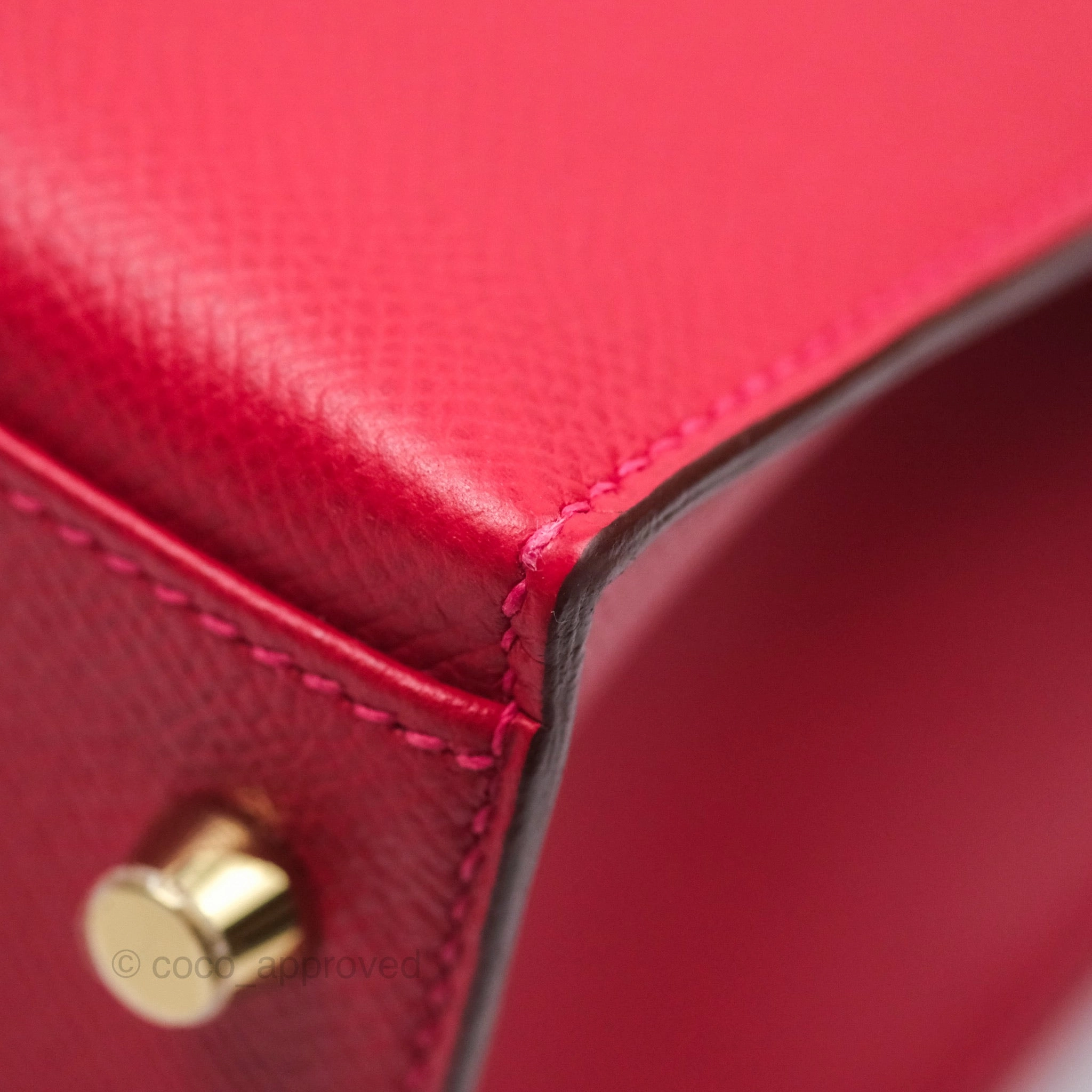 Herms Kelly 32 Sellier Rouge Casaque Q5 Epsom Gold Hardware