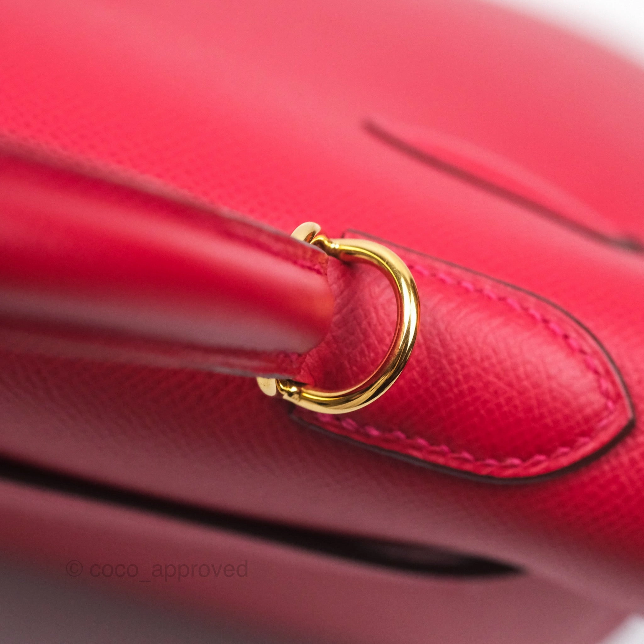Herms Kelly 32 Sellier Rouge Casaque Q5 Epsom Gold Hardware