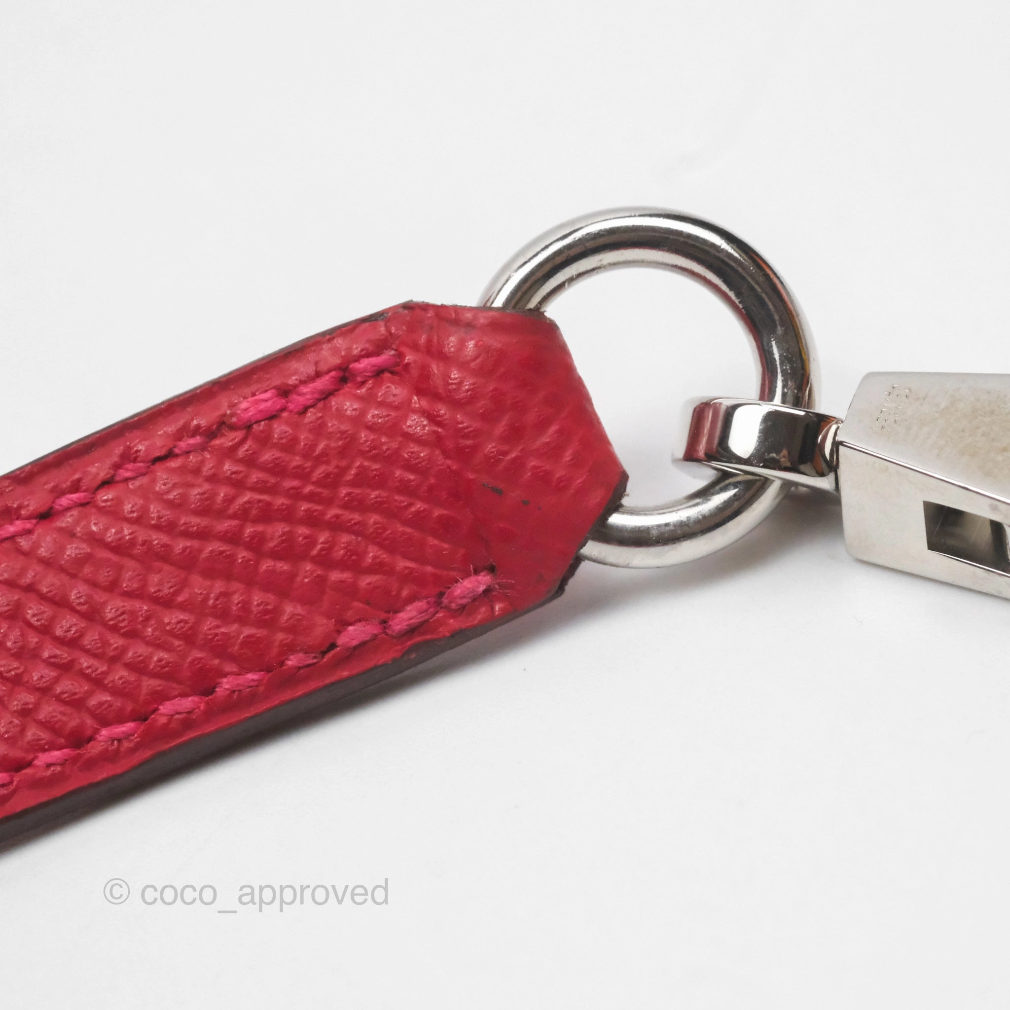 Herms Kelly 32 Sellier Rouge Casaque Q5 Epsom Palladium Hardware