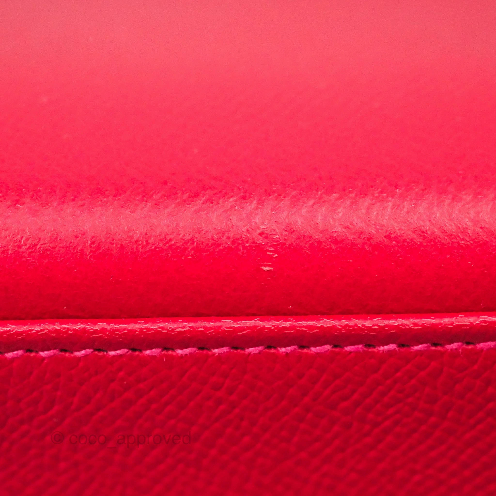Herms Kelly 32 Sellier Rouge Casaque Q5 Epsom Palladium Hardware