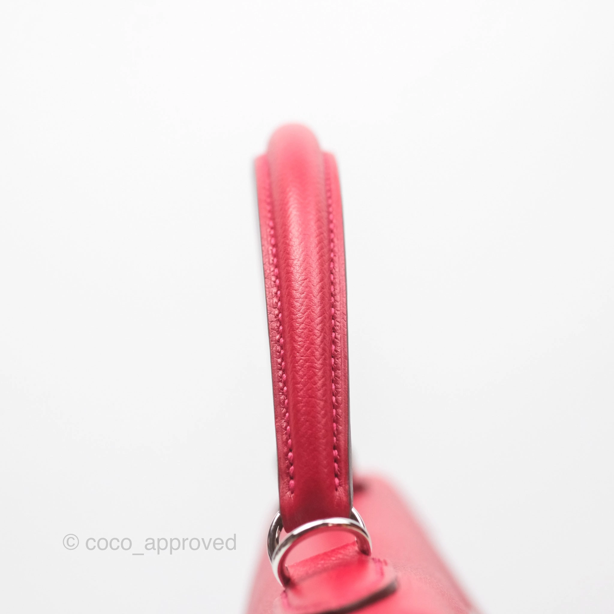 Herms Kelly 32 Sellier Rouge Casaque Q5 Epsom Palladium Hardware