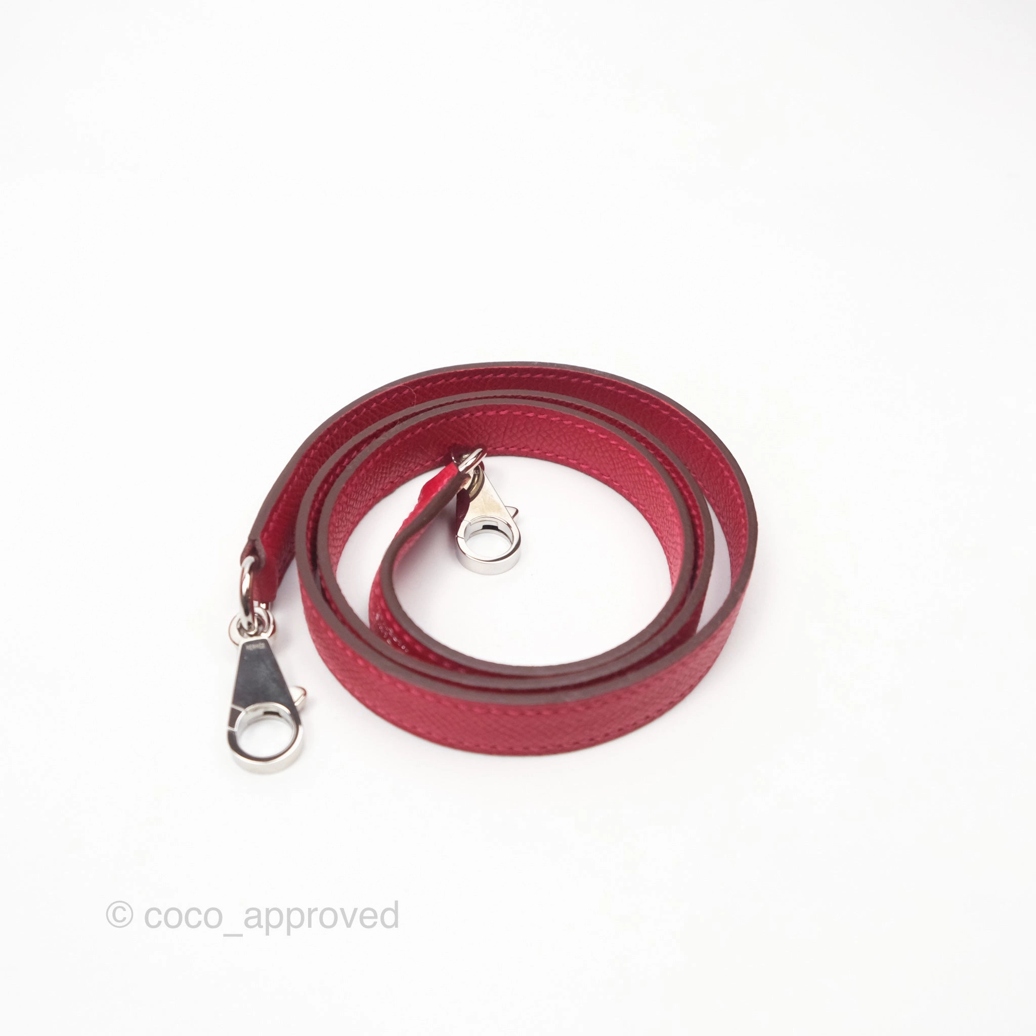 Herms Kelly 32 Sellier Rouge Casaque Q5 Epsom Palladium Hardware