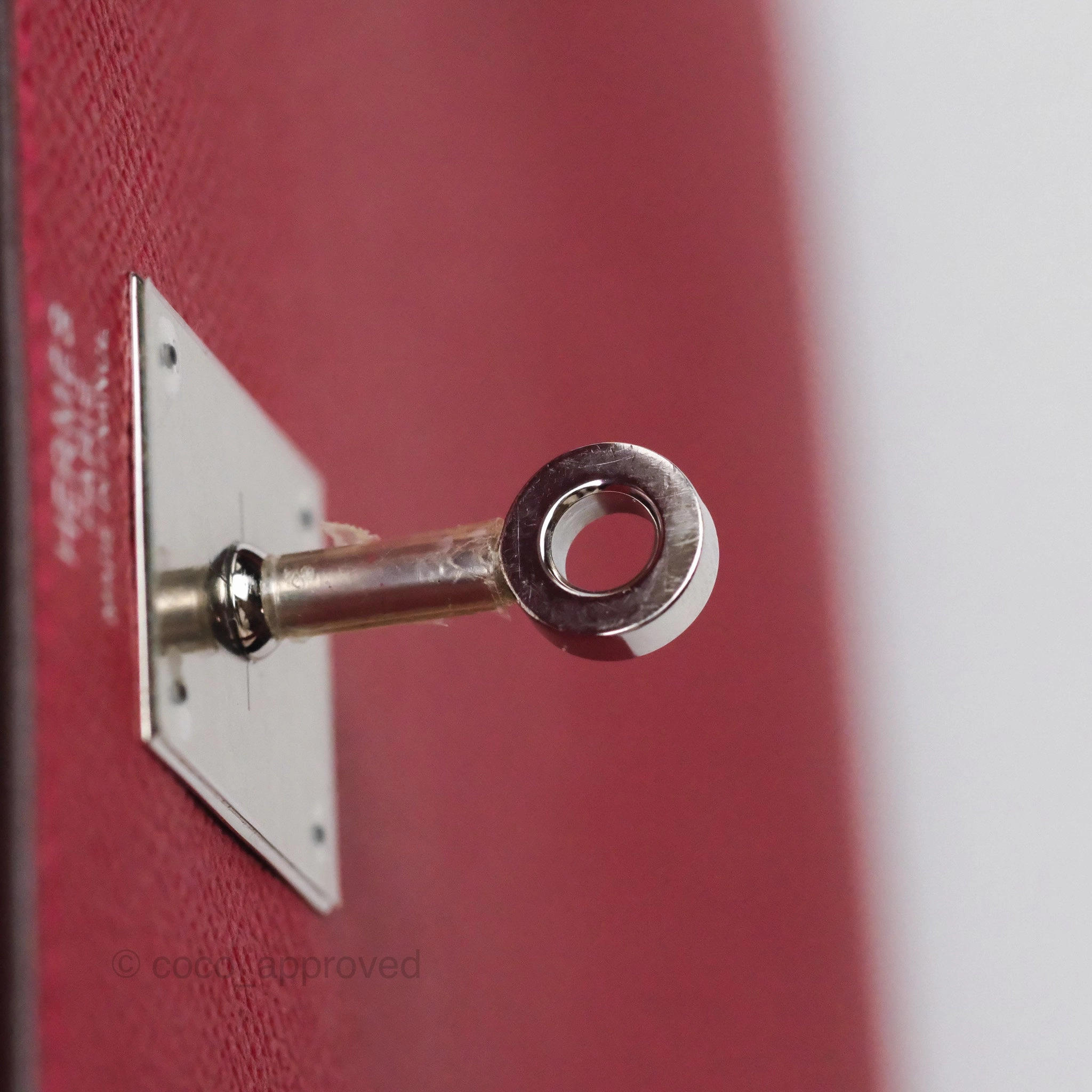 Herms Kelly 32 Sellier Rouge Casaque Q5 Epsom Palladium Hardware