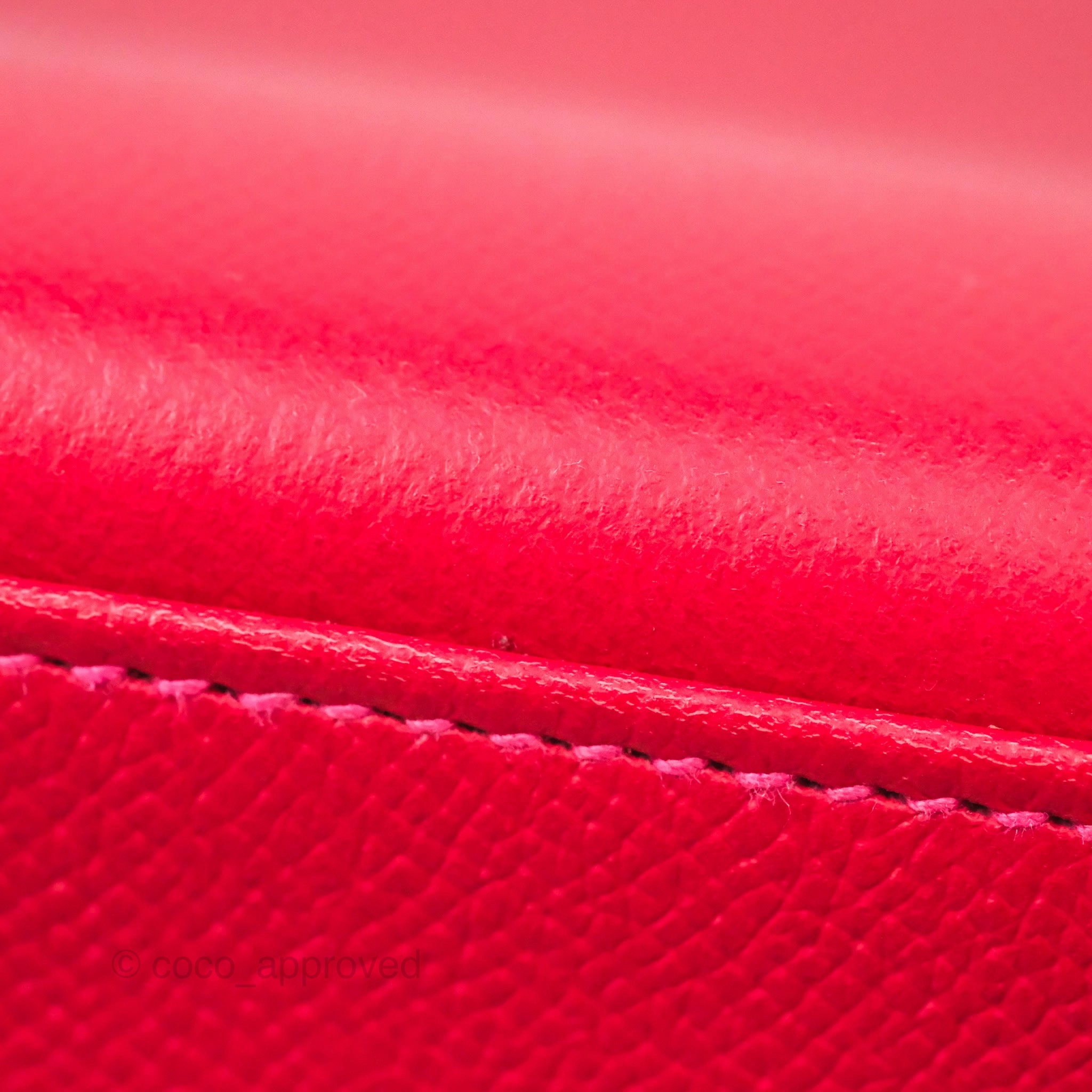 Herms Kelly 32 Sellier Rouge Casaque Q5 Epsom Palladium Hardware