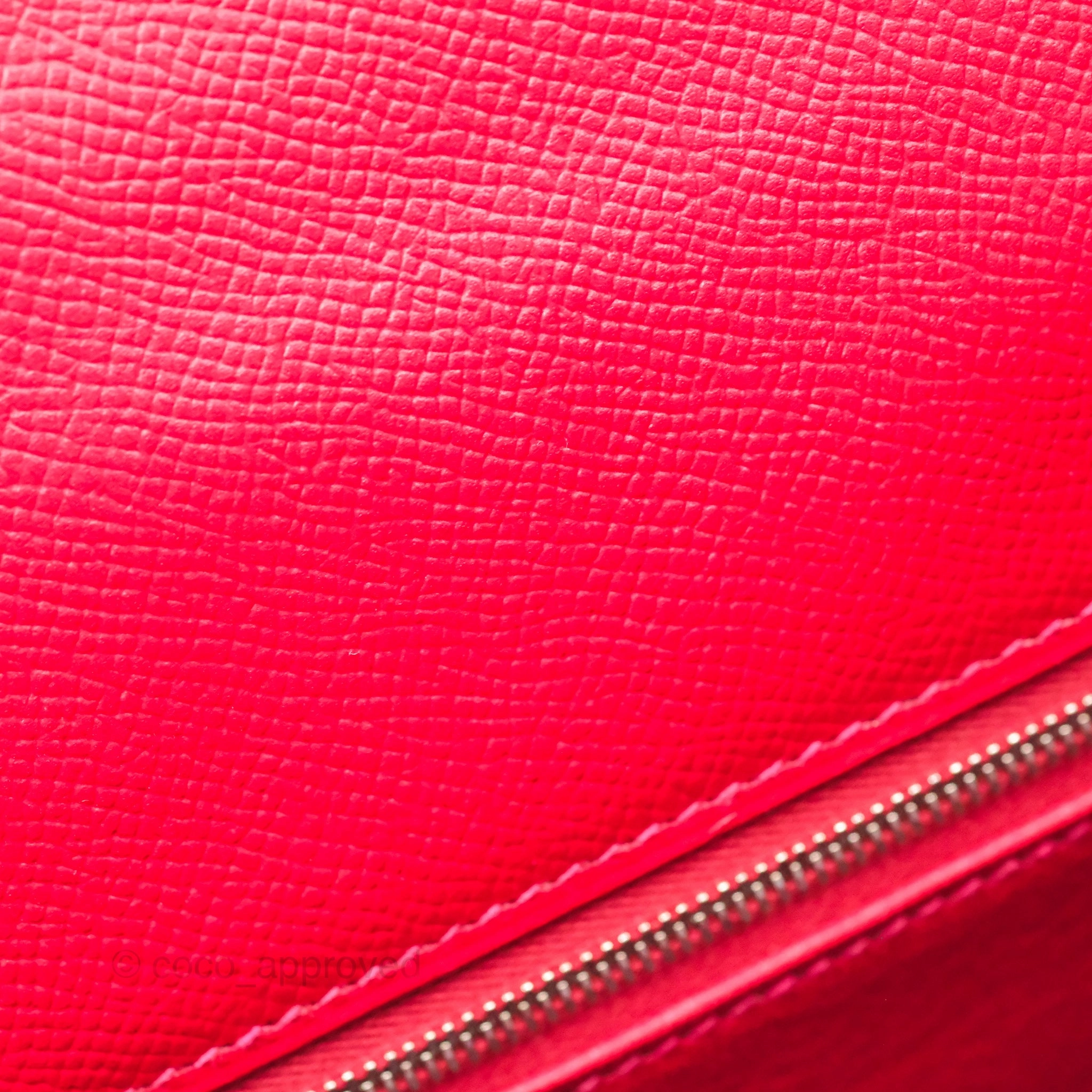 Herms Kelly 32 Sellier Rouge Casaque Q5 Epsom Palladium Hardware