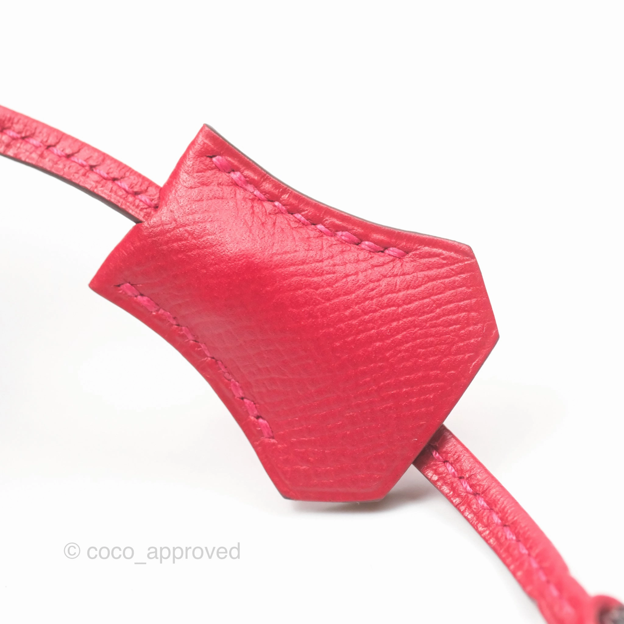 Herms Kelly 32 Sellier Rouge Casaque Q5 Epsom Palladium Hardware