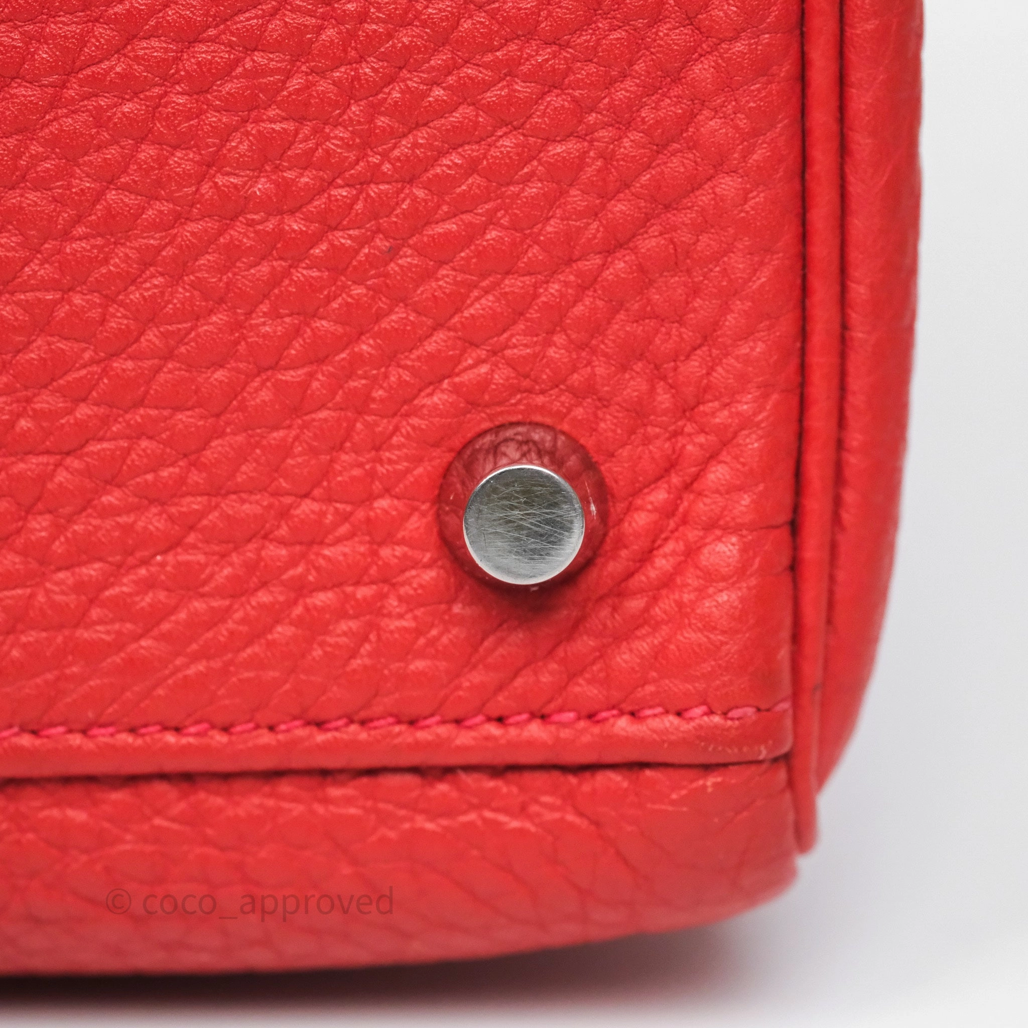 Herms Kelly 35 Retourne Red Togo Palladium Hardware