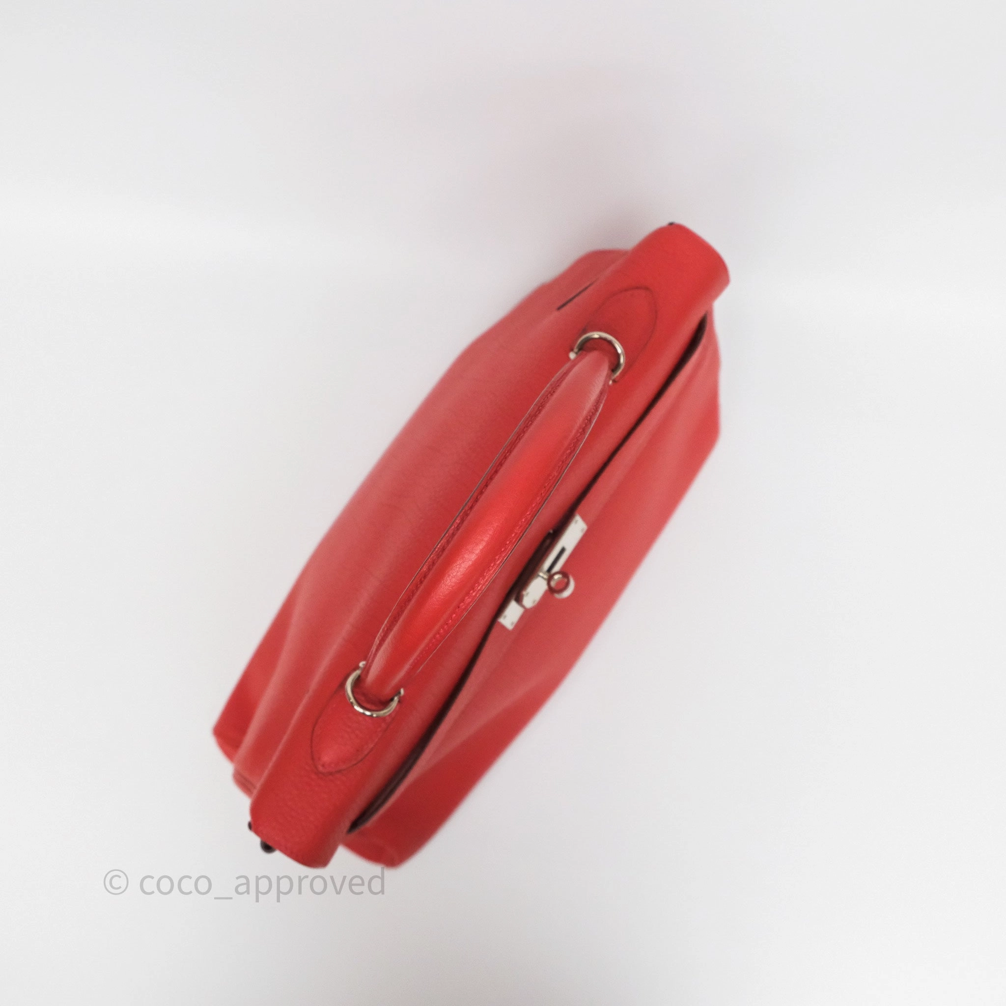 Herms Kelly 35 Retourne Red Togo Palladium Hardware
