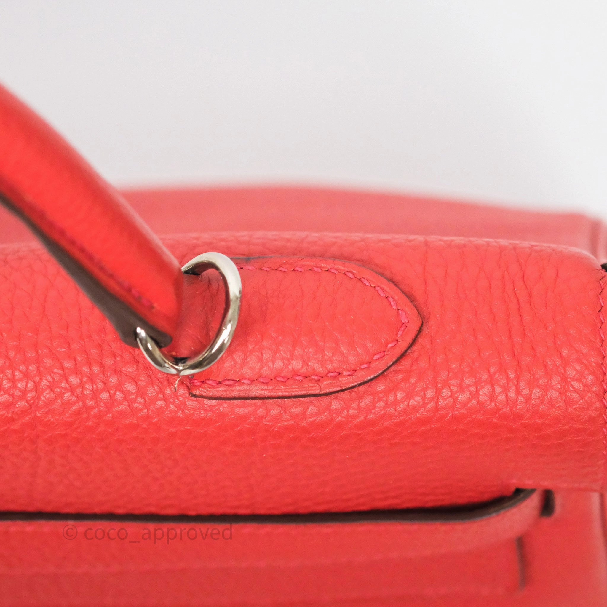Herms Kelly 35 Retourne Red Togo Palladium Hardware