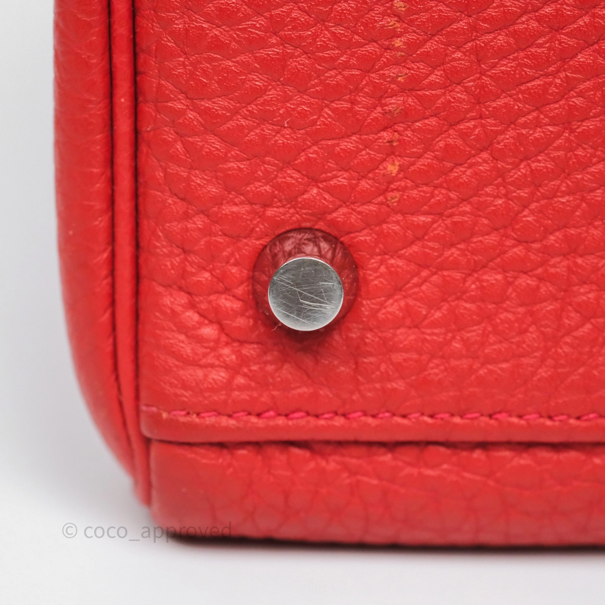 Herms Kelly 35 Retourne Red Togo Palladium Hardware