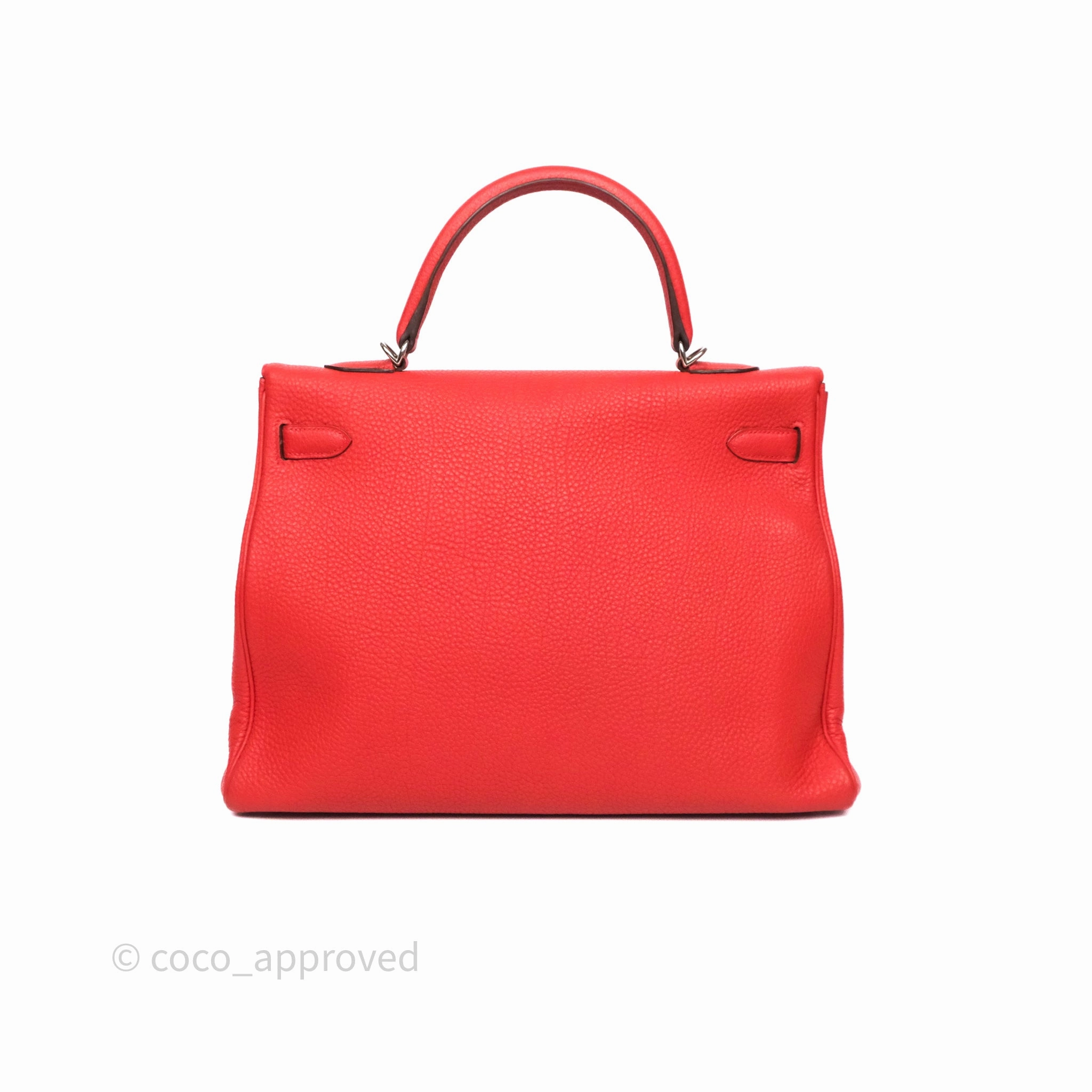 Herms Kelly 35 Retourne Red Togo Palladium Hardware