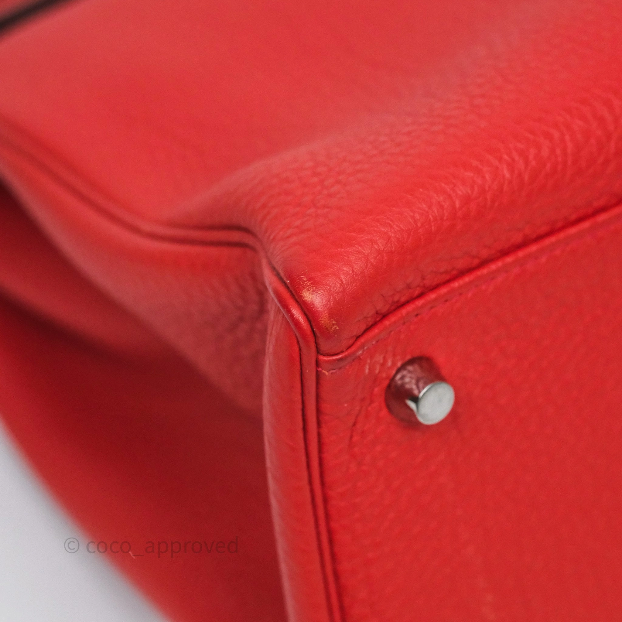 Herms Kelly 35 Retourne Red Togo Palladium Hardware
