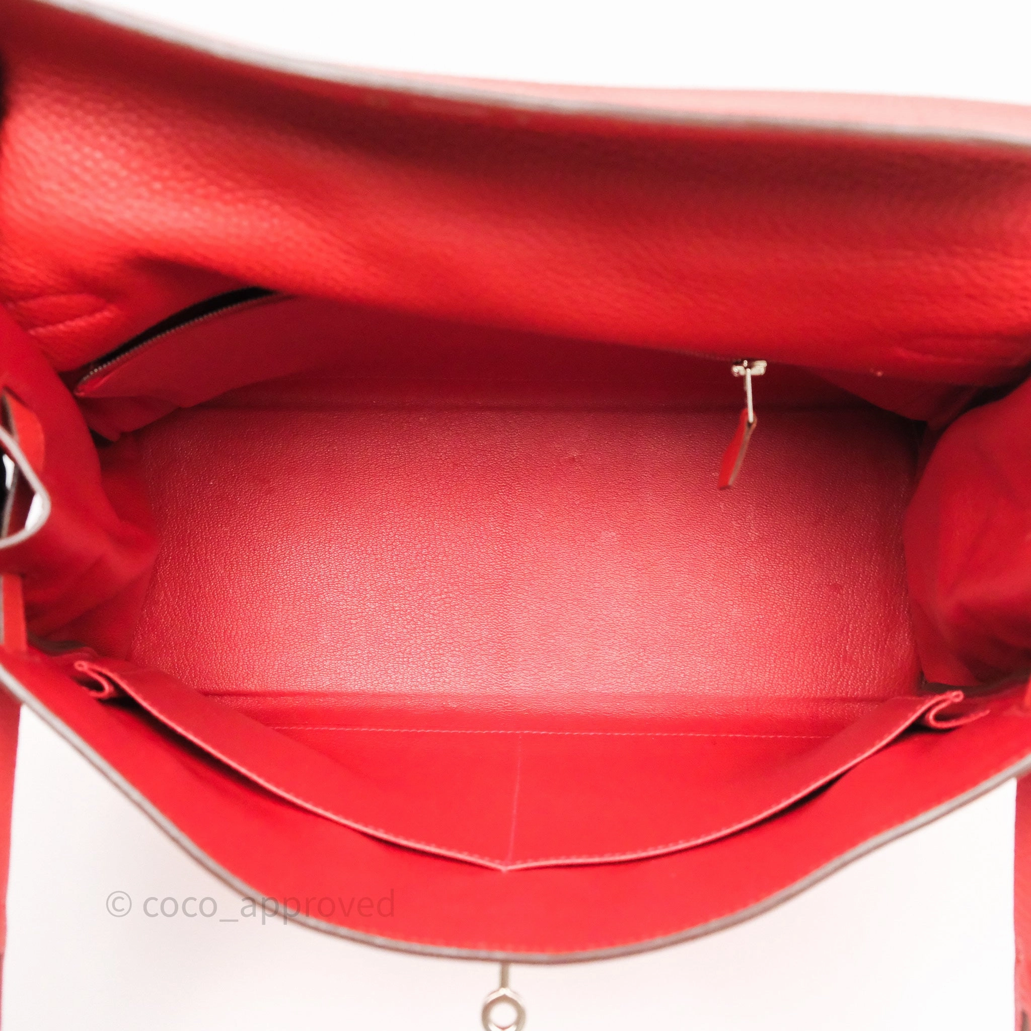 Herms Kelly 35 Retourne Red Togo Palladium Hardware