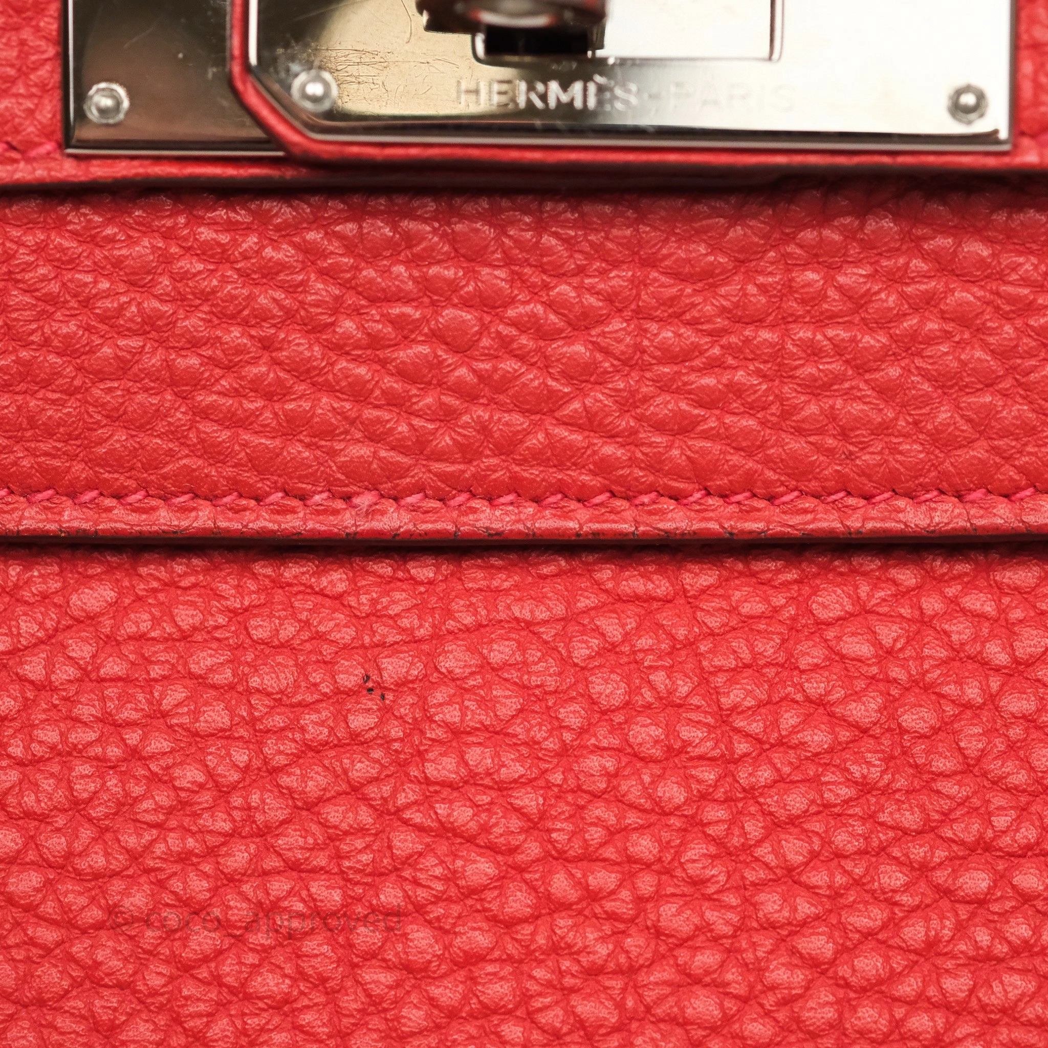 Herms Kelly 35 Retourne Red Togo Palladium Hardware