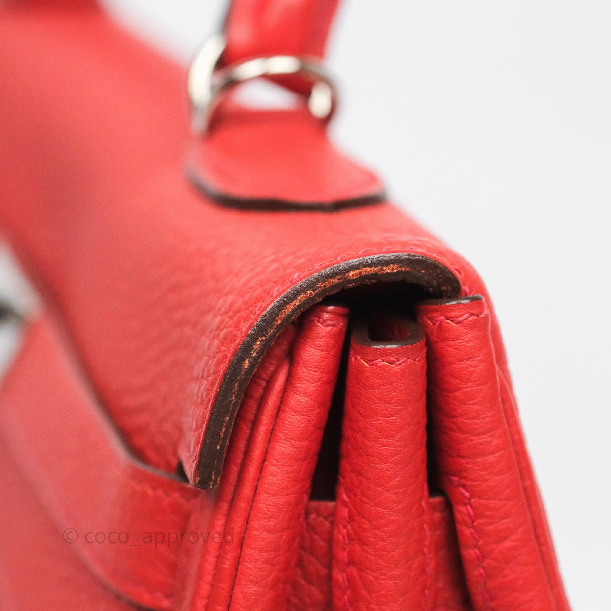 Herms Kelly 35 Retourne Red Togo Palladium Hardware