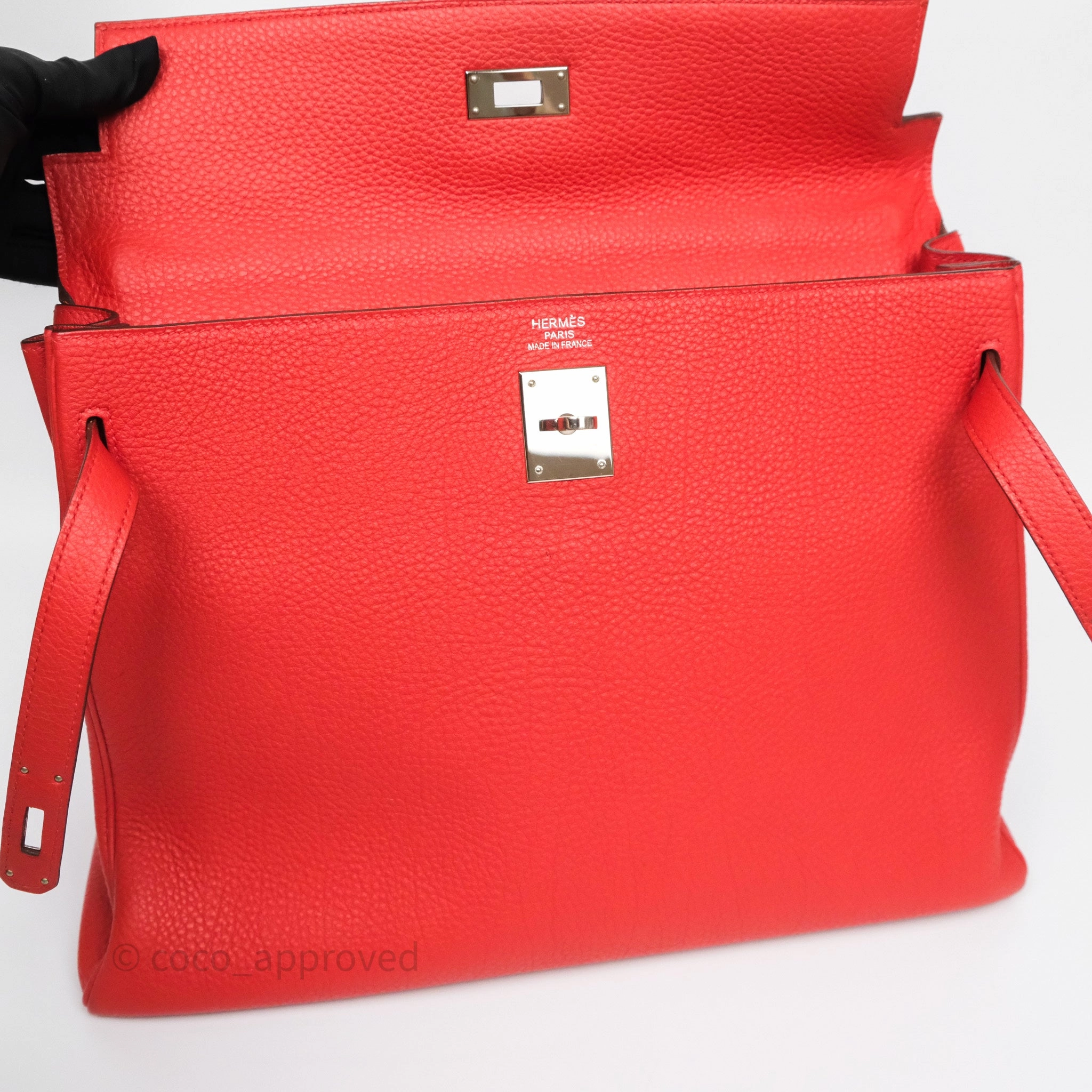 Herms Kelly 35 Retourne Red Togo Palladium Hardware