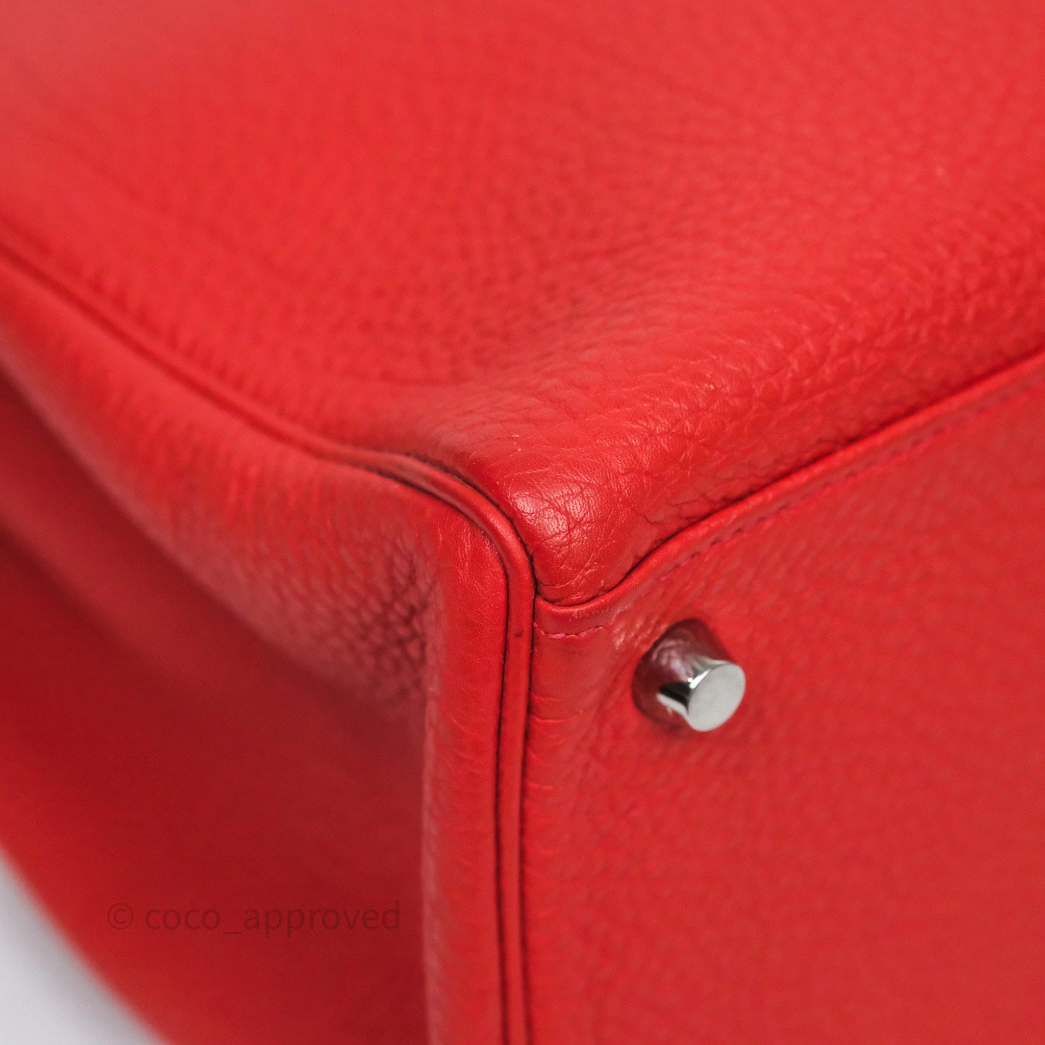 Herms Kelly 35 Retourne Red Togo Palladium Hardware