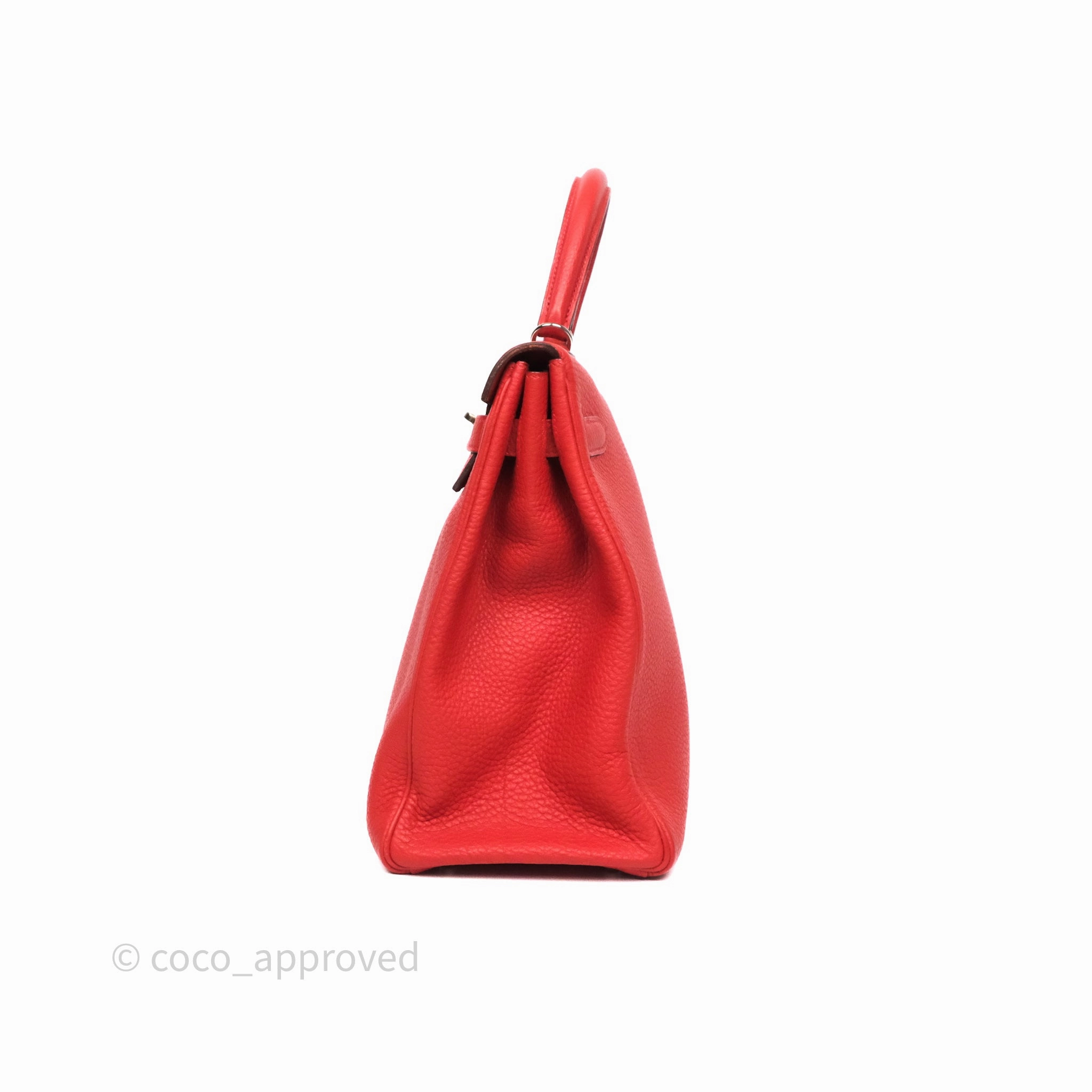 Herms Kelly 35 Retourne Red Togo Palladium Hardware