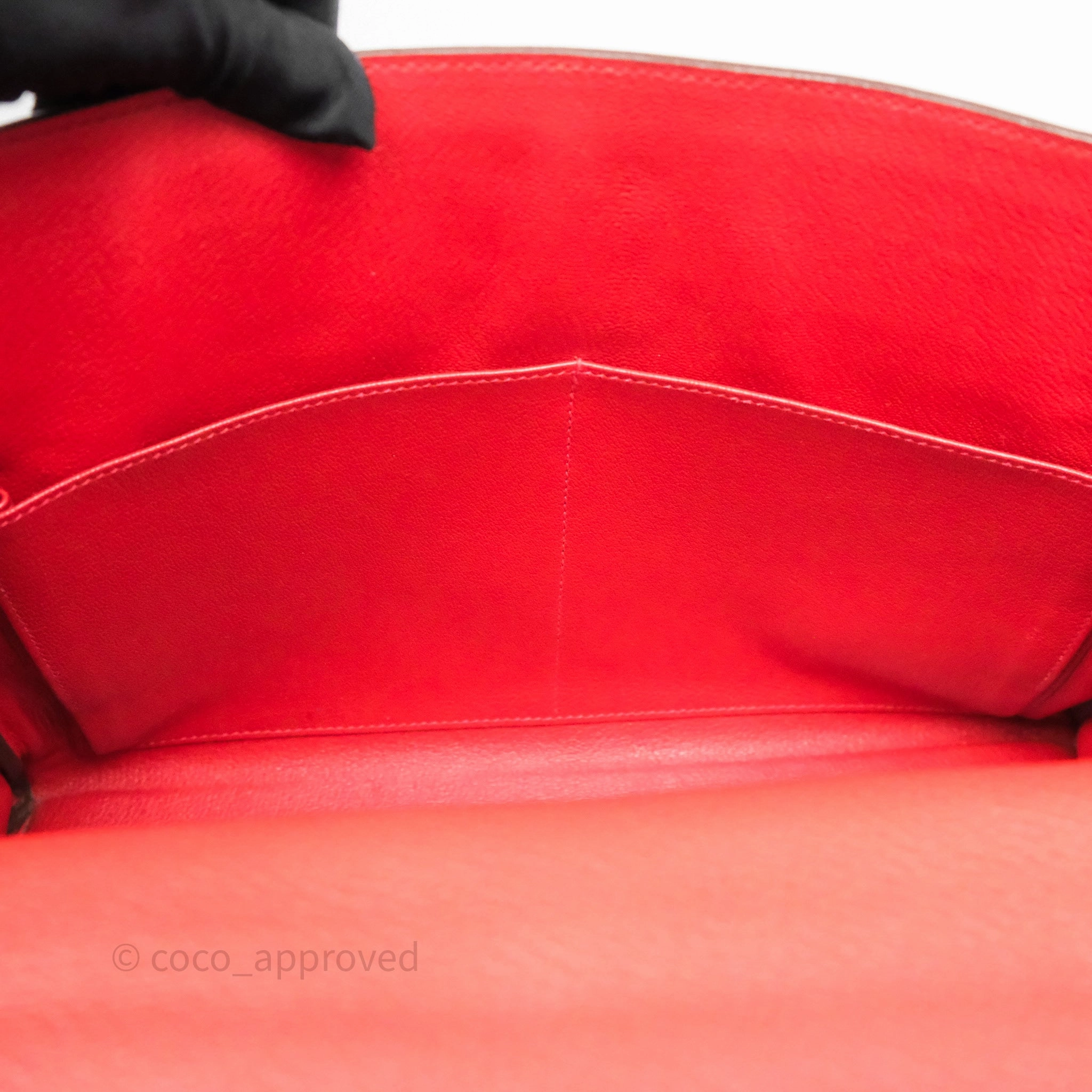 Herms Kelly 35 Retourne Red Togo Palladium Hardware