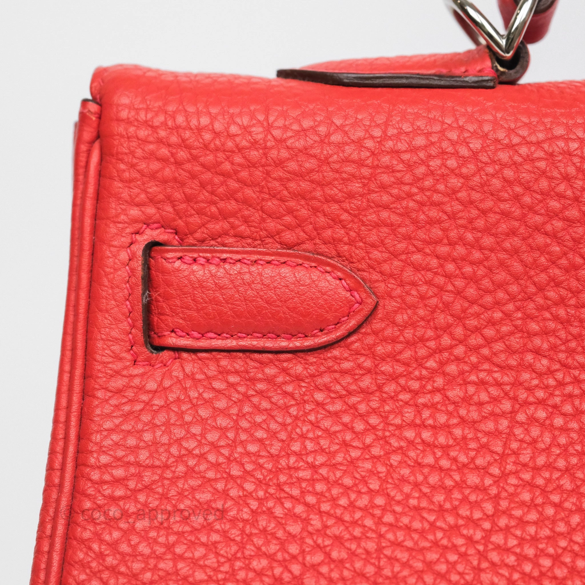 Herms Kelly 35 Retourne Red Togo Palladium Hardware