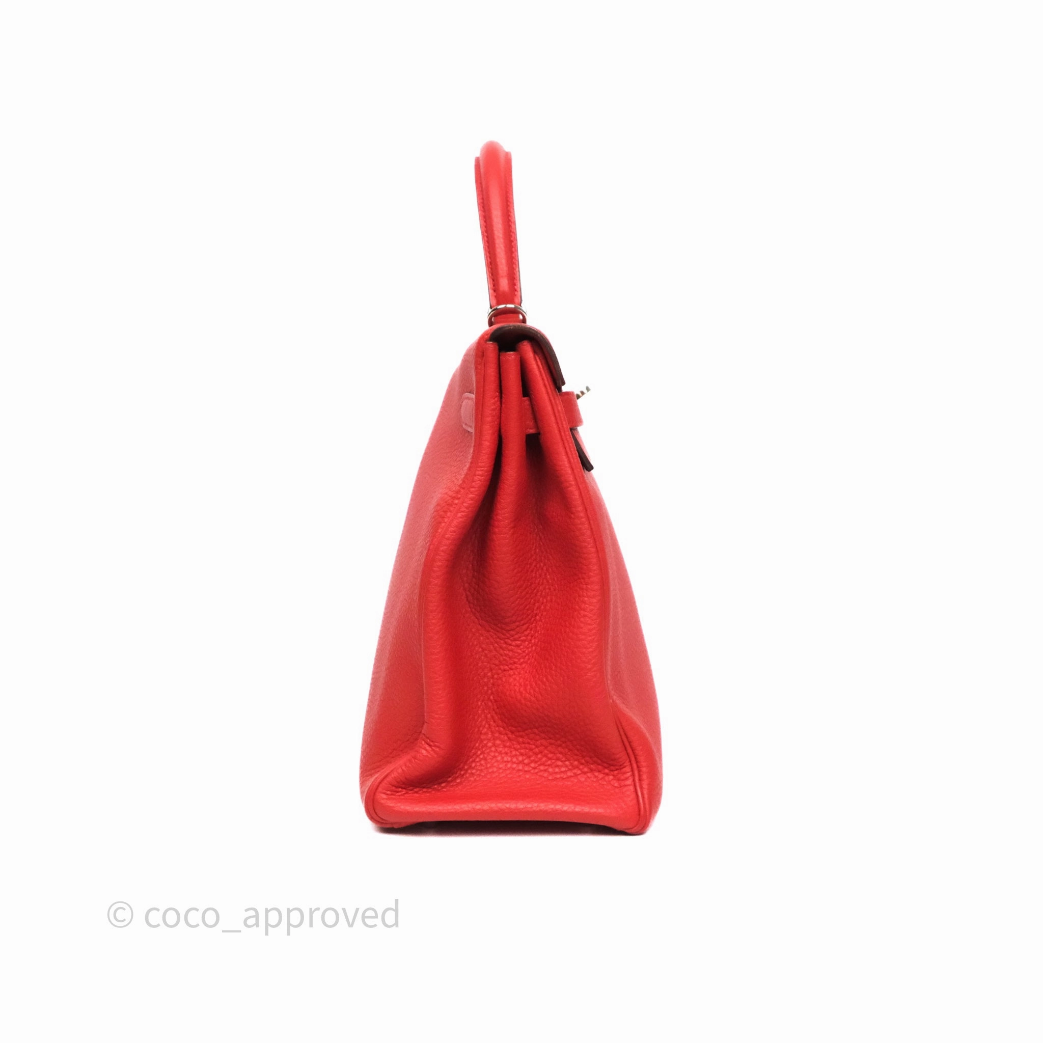 Herms Kelly 35 Retourne Red Togo Palladium Hardware