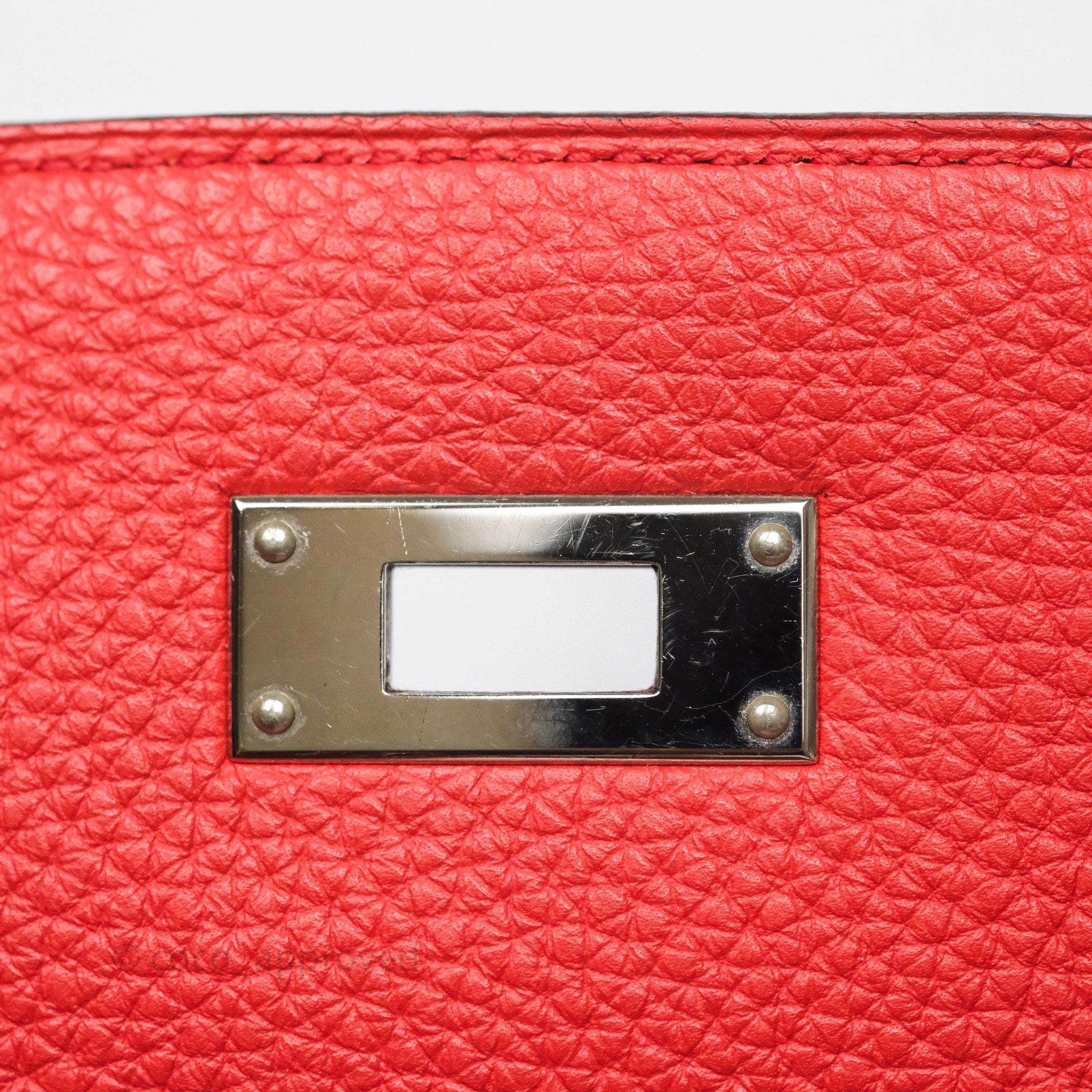 Herms Kelly 35 Retourne Red Togo Palladium Hardware