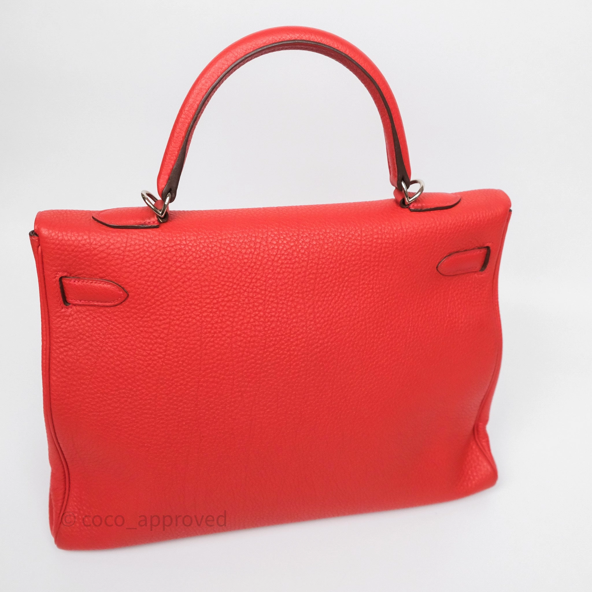Herms Kelly 35 Retourne Red Togo Palladium Hardware