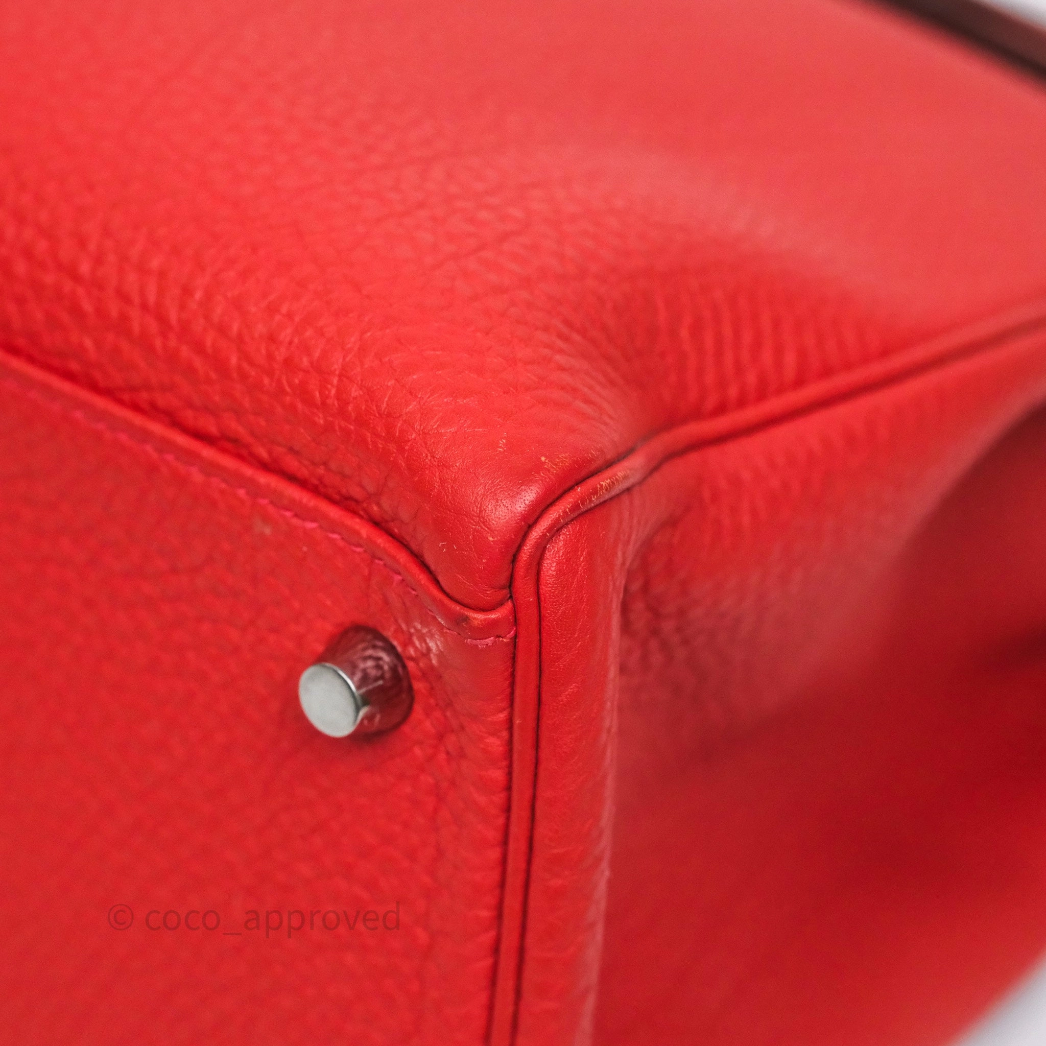 Herms Kelly 35 Retourne Red Togo Palladium Hardware