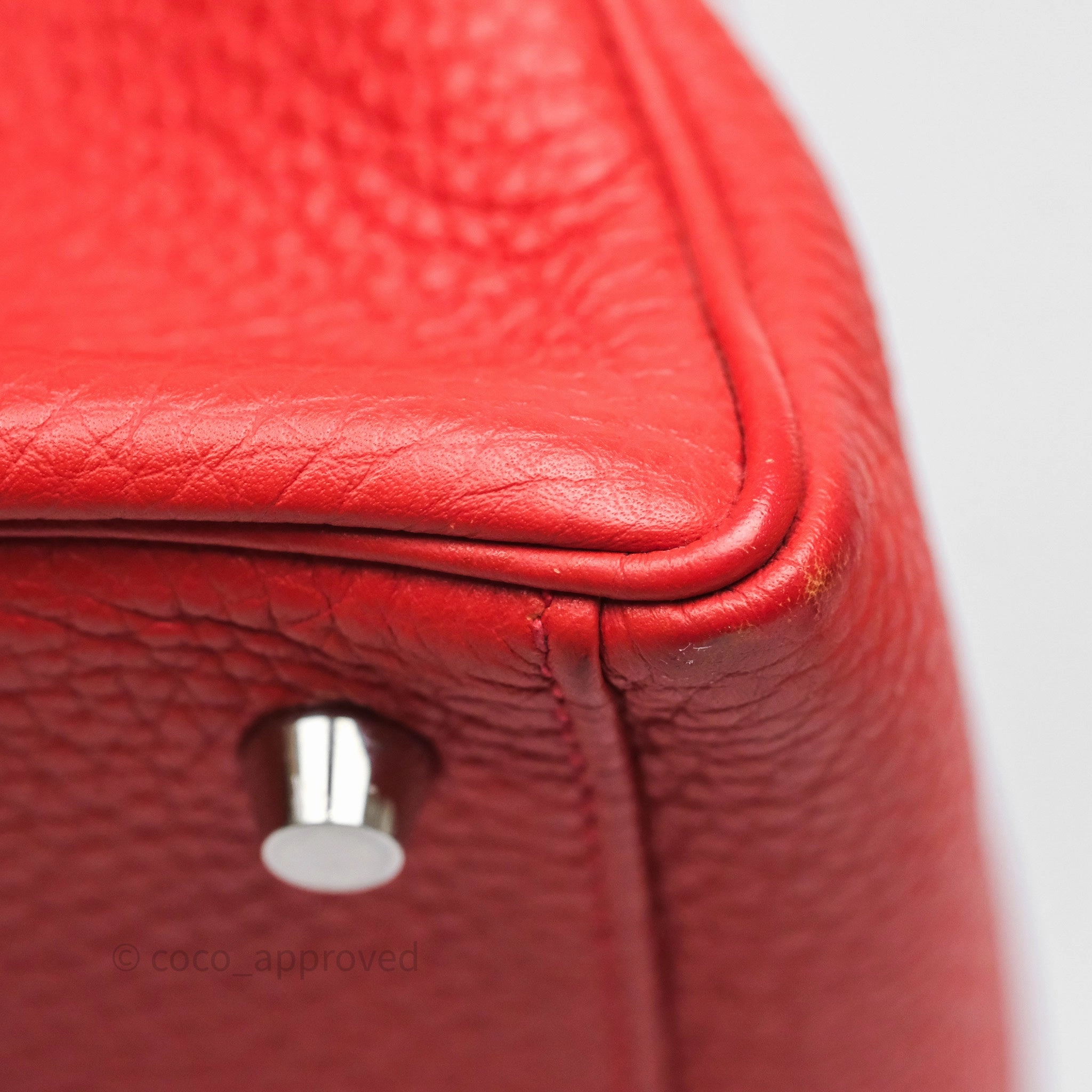 Herms Kelly 35 Retourne Red Togo Palladium Hardware