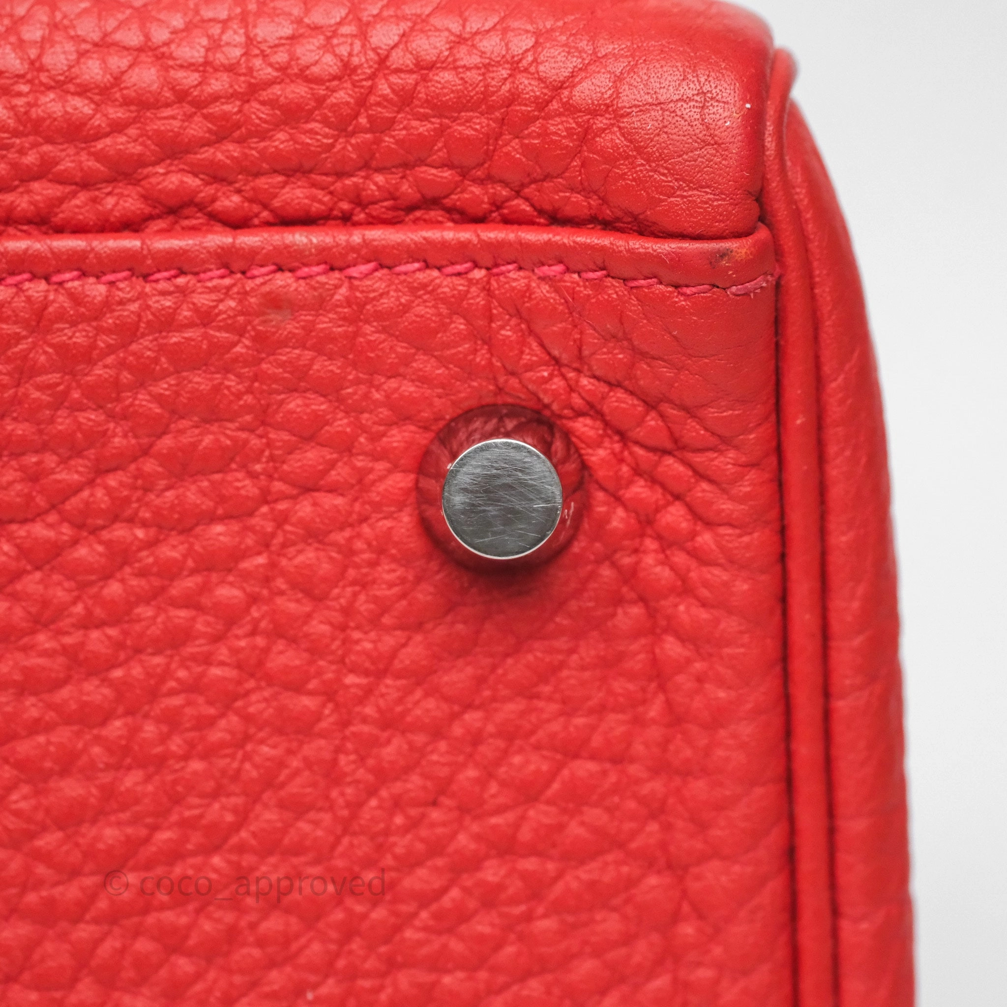 Herms Kelly 35 Retourne Red Togo Palladium Hardware